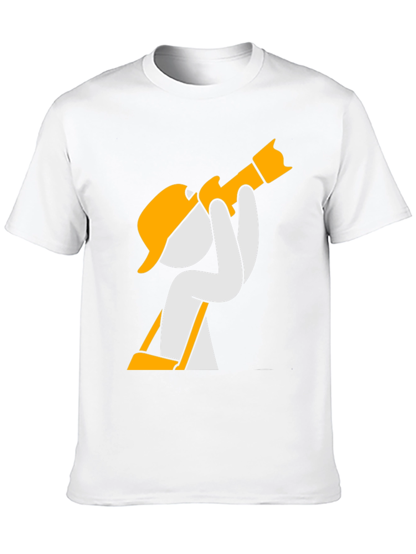 Black Construction Worker Cartoon Graphic T-Shirt view 10