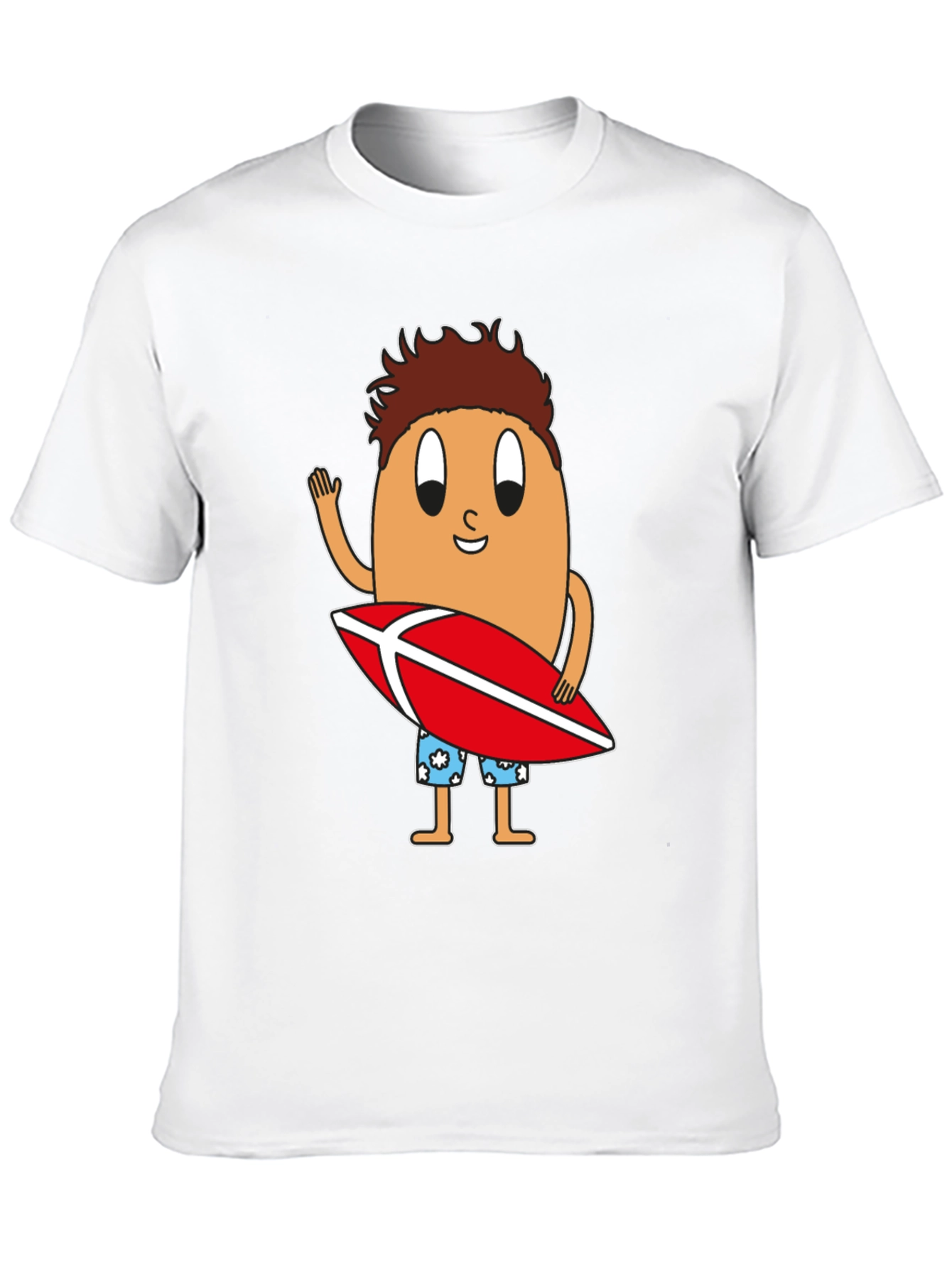 Black Funny Surfing Egg Cartoon Graphic T-Shirt view 10