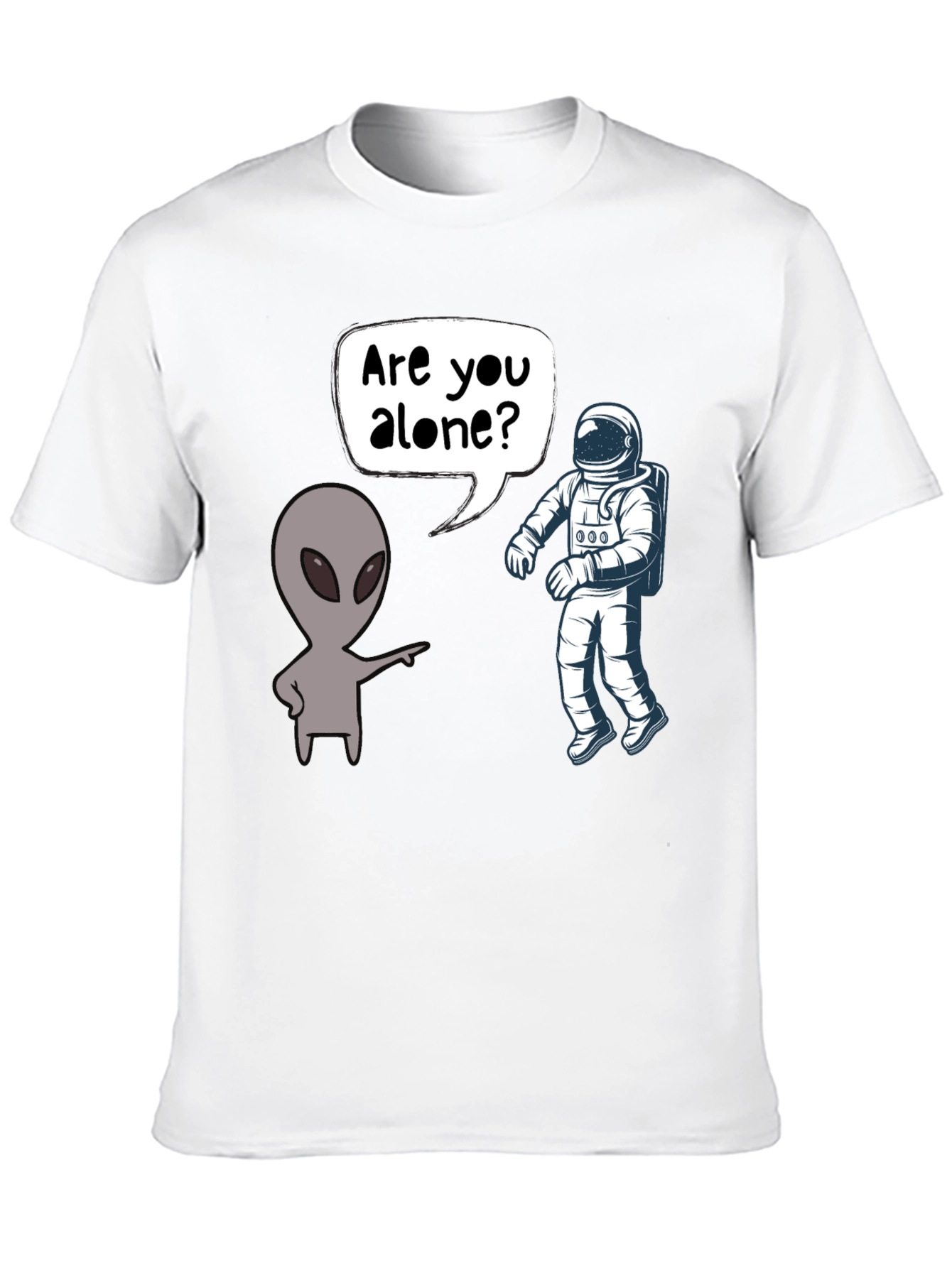 Black Alien & Astronaut T-Shirt - Are You Alone? view 10