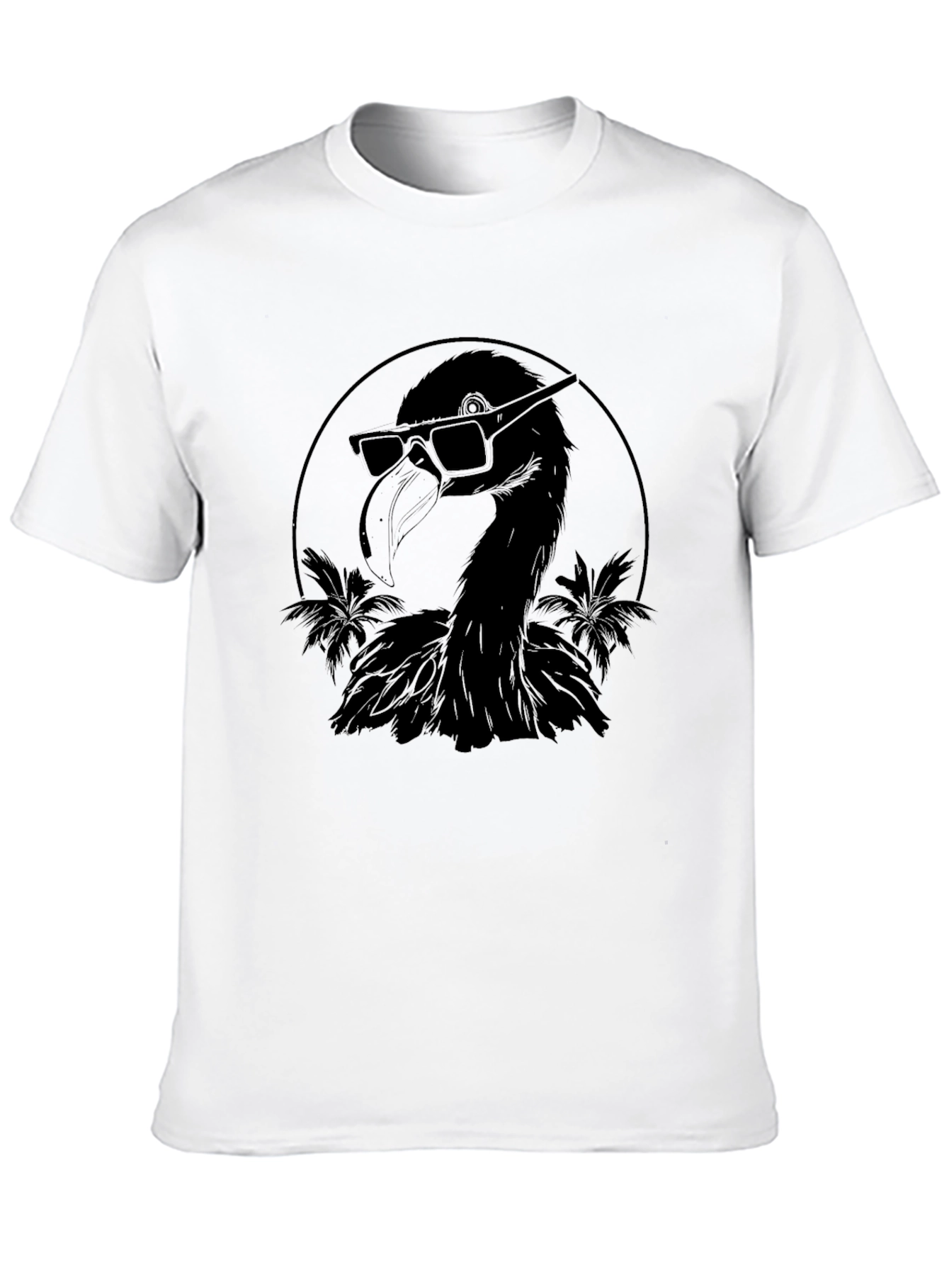 Black Cool Flamingo Graphic Tee - Black view 10