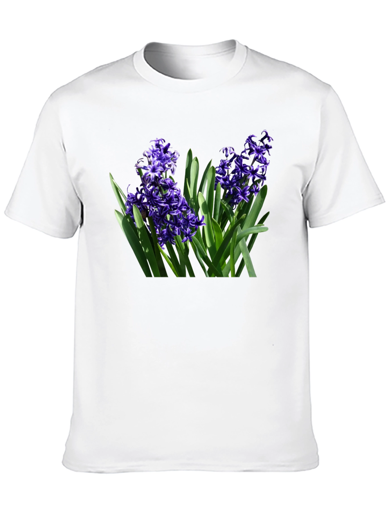 Black Floral Hyacinth Graphic Tee - Black Cotton T-Shirt view 10