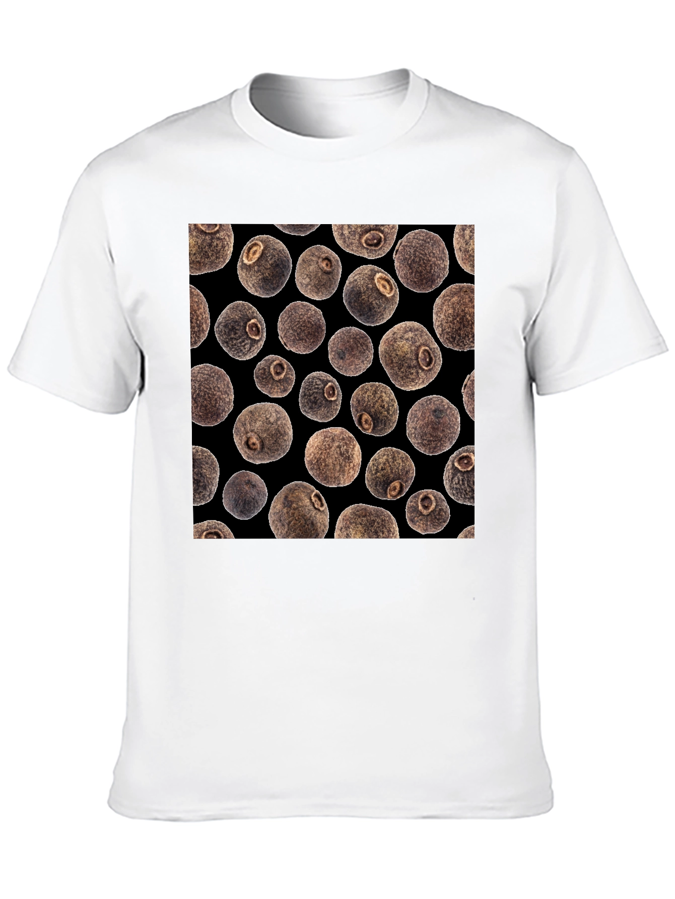 Black Allspice Patterned Black T-Shirt view 10
