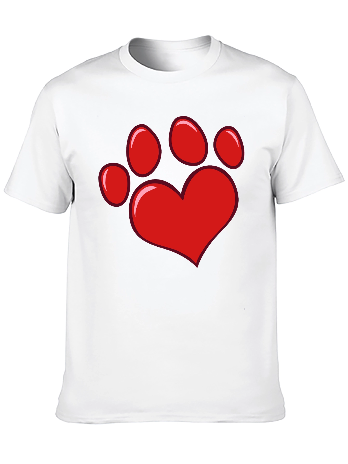 Black Heart Paw Print Black T-Shirt view 10