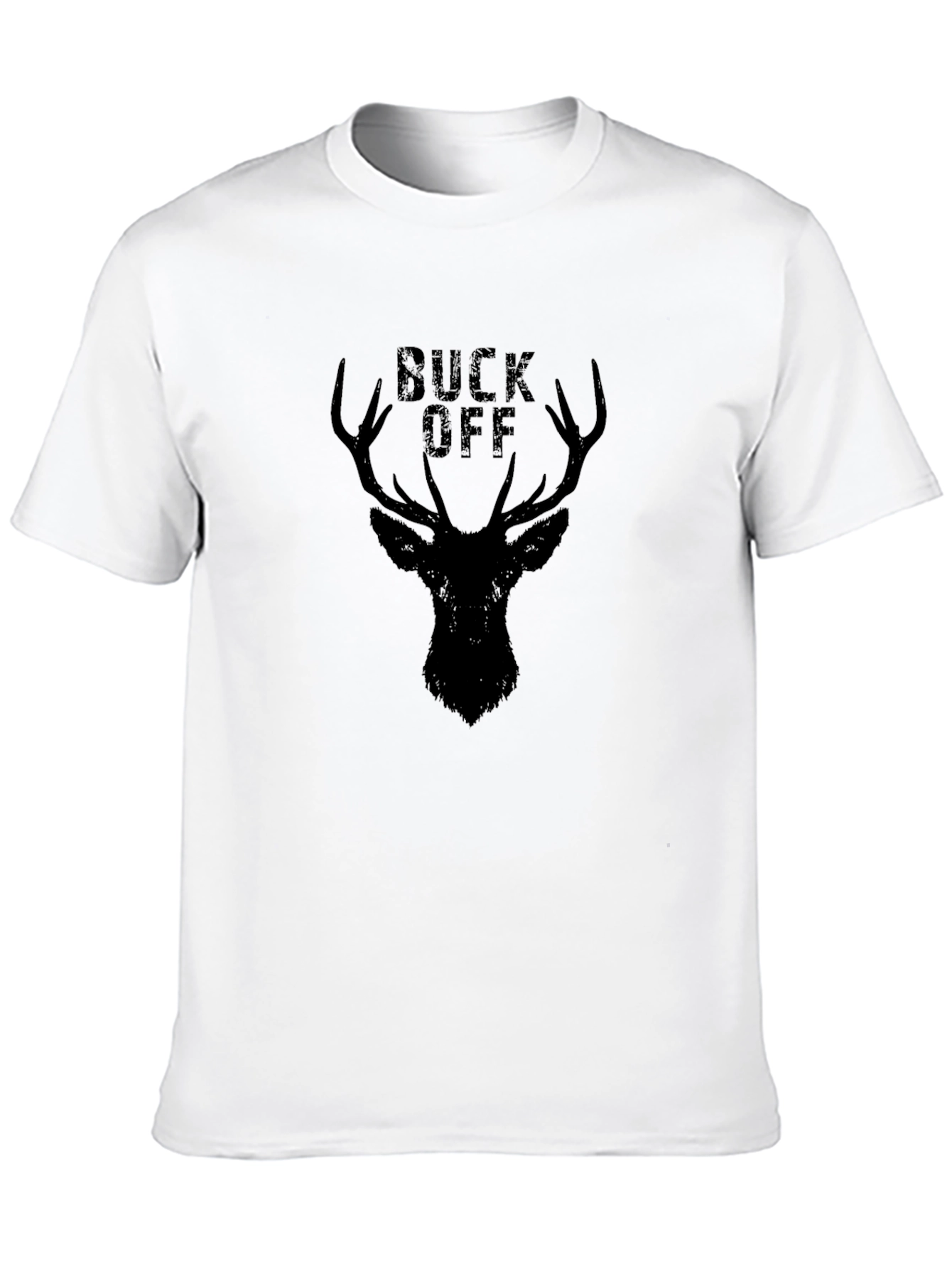 Black Buck Off Deer Graphic Tee - Black Cotton T-Shirt view 10