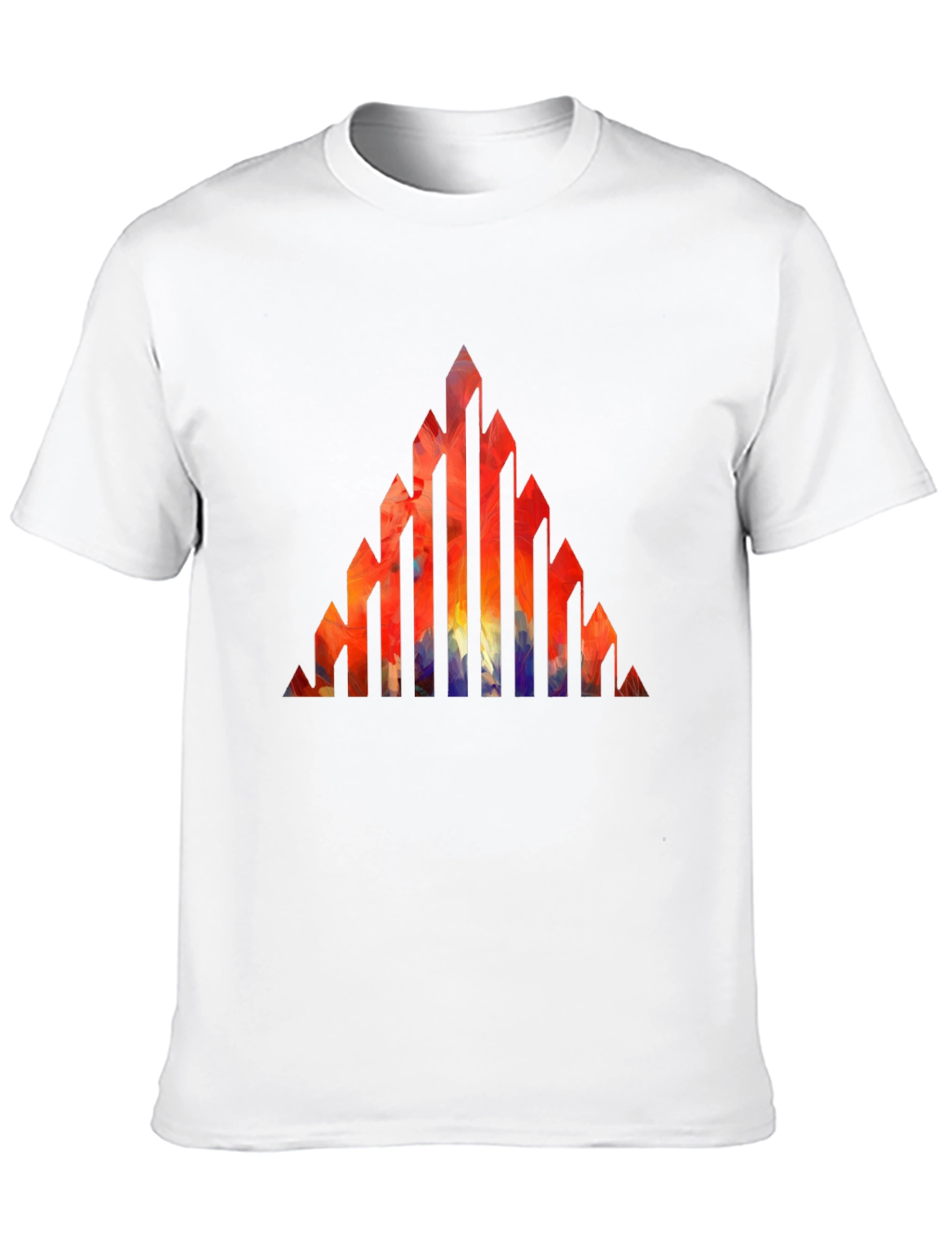 Black Abstract Geometric Peak T-Shirt view 10