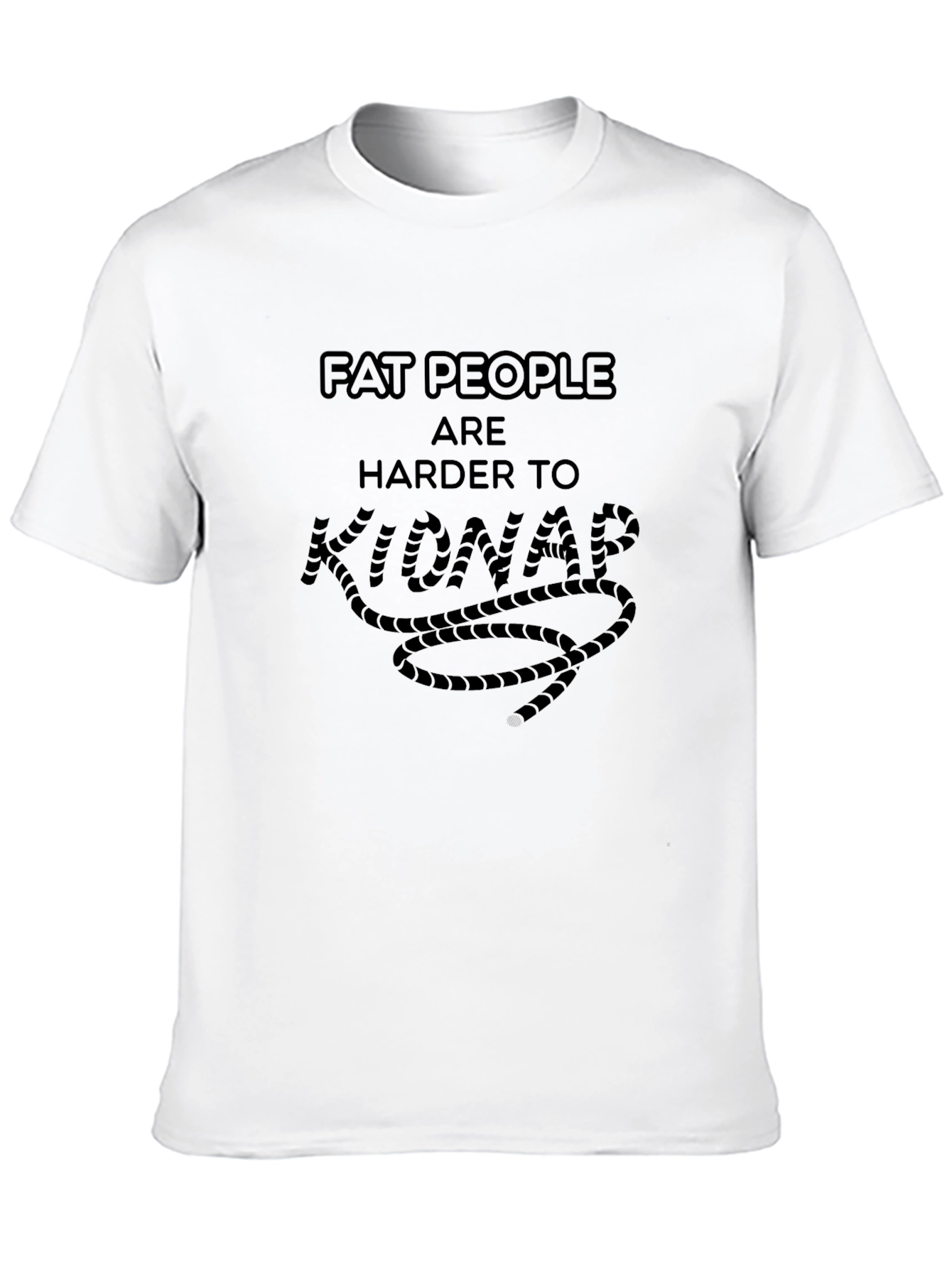 Black Fat People Harder to Kidnap Black Graphic T-Shirt view 10