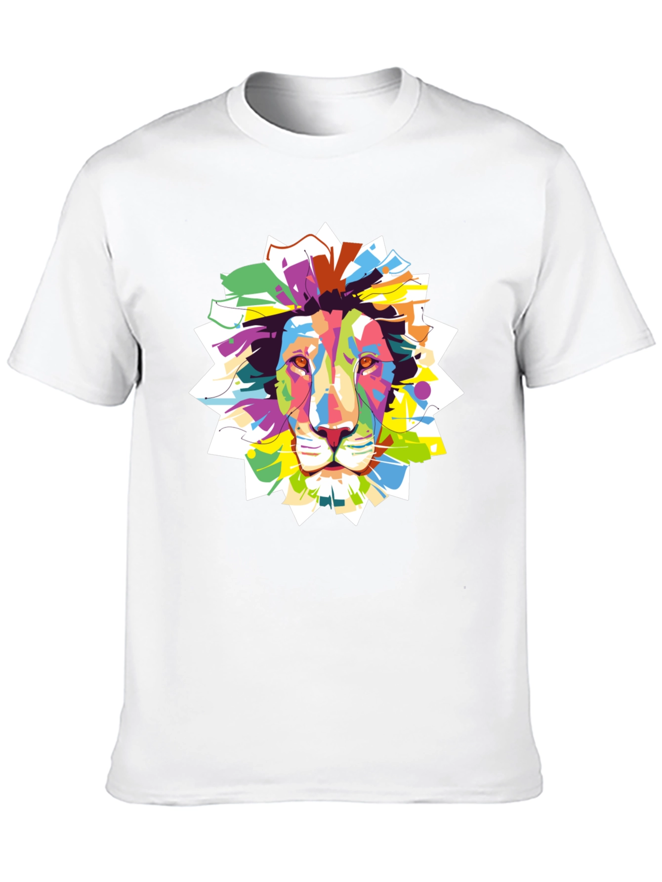 Black Vibrant Lion Graphic Black T-Shirt view 10