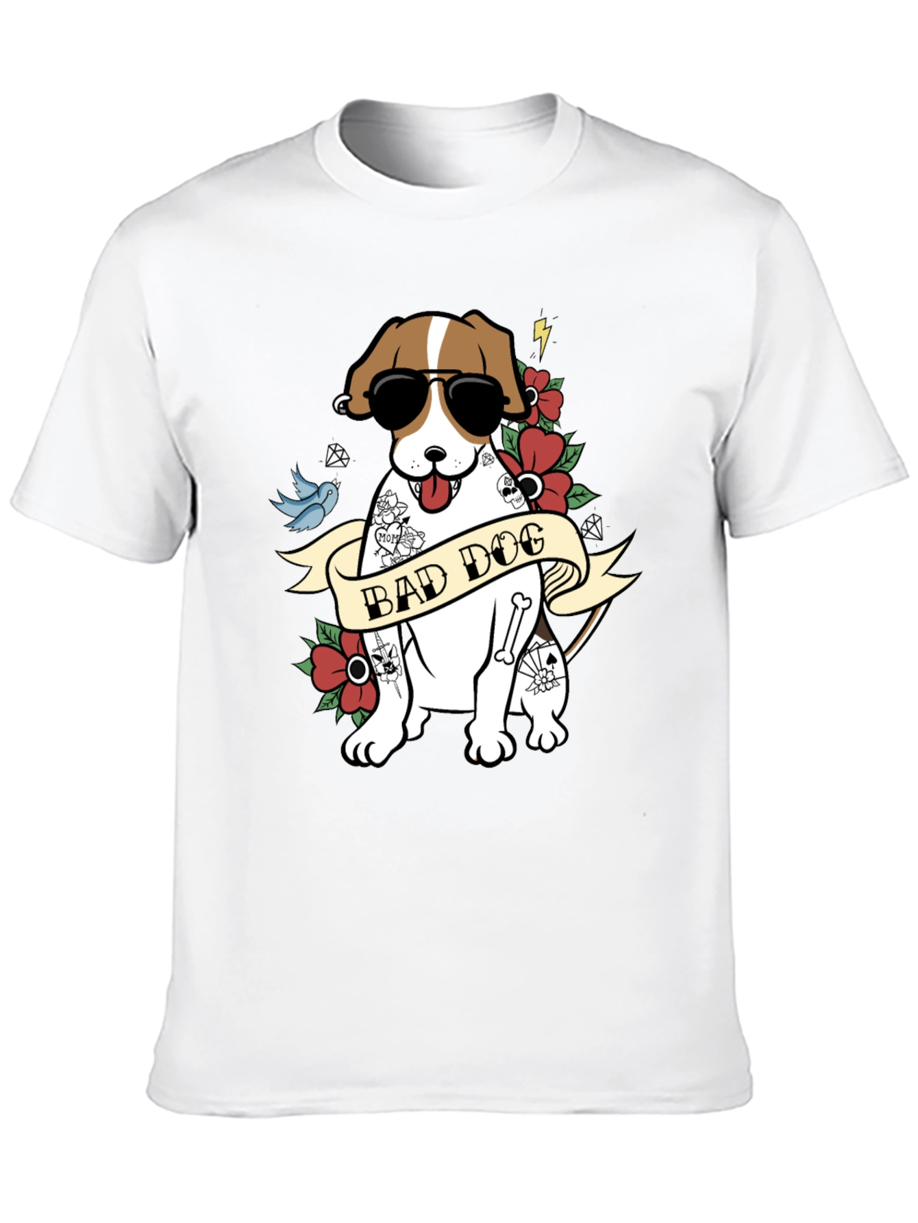 Bad Dog Tattoo Graphic T-Shirt - Unique Design - 10