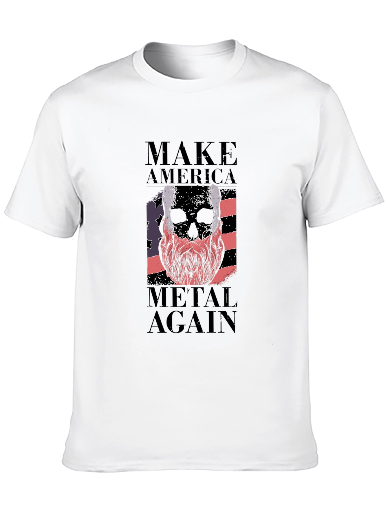 Black Make America Metal Again Skull T-Shirt view 10