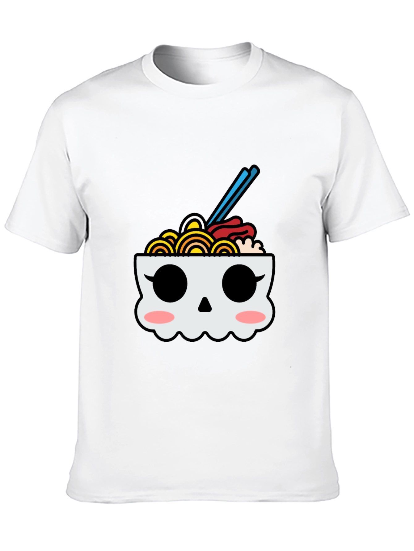 Ramen Skull Graphic Tee - Kawaii Foodie T-Shirt - 10