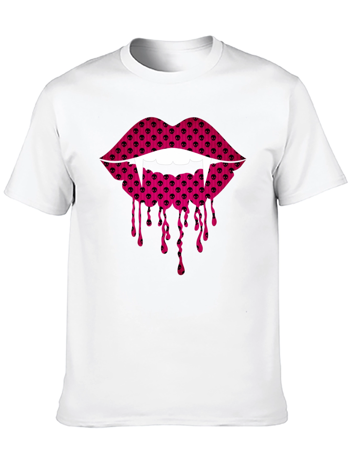 Black Vampire Lips Graphic Tee - Halloween Fashion view 10