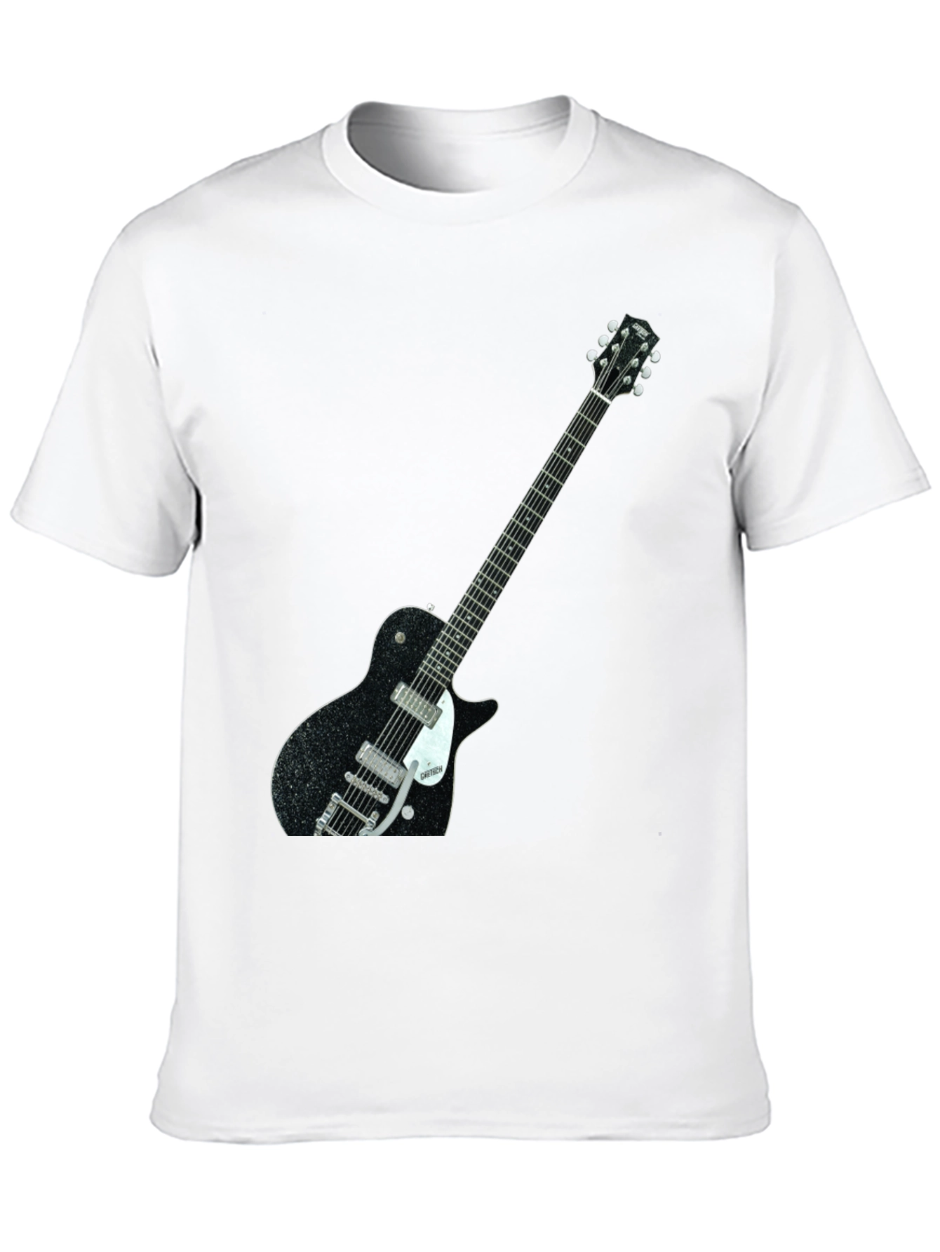 Black Black T-Shirt with Guitar Graphic view 10