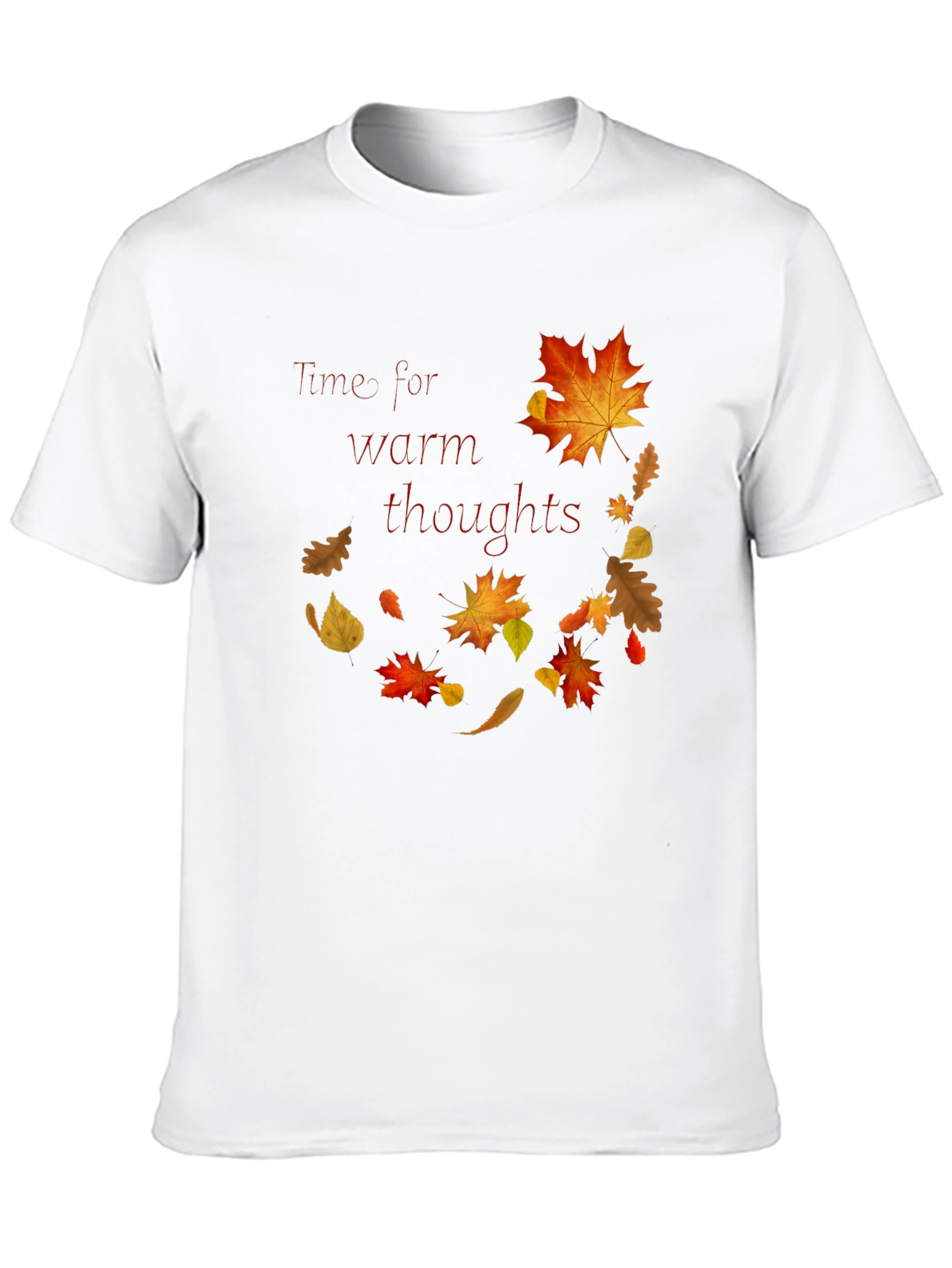 Black Warm Thoughts Autumn Leaf T-Shirt view 10