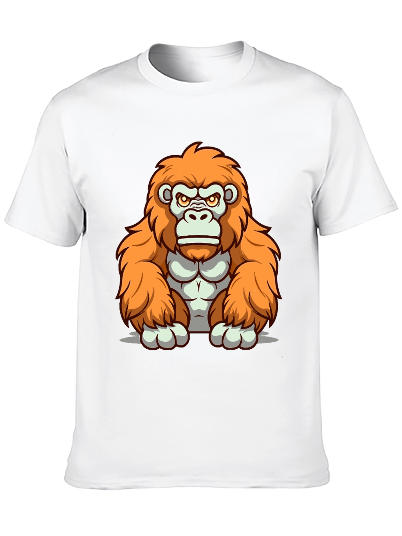 Black Orange Gorilla Graphic T-Shirt - Cartoon Style view 10