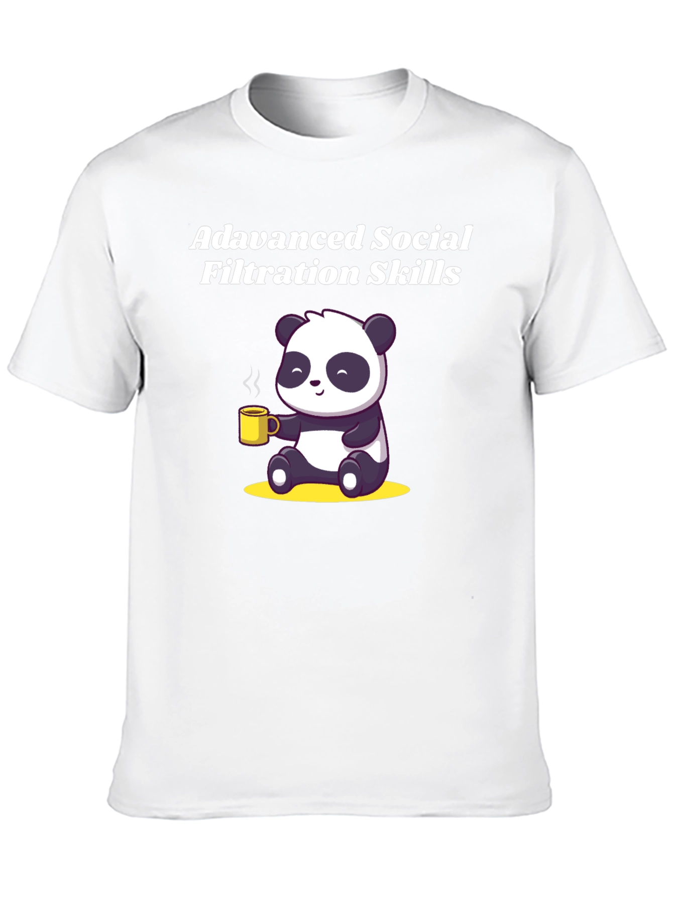 Black Advanced Social Filtration Skills Panda T-Shirt view 10