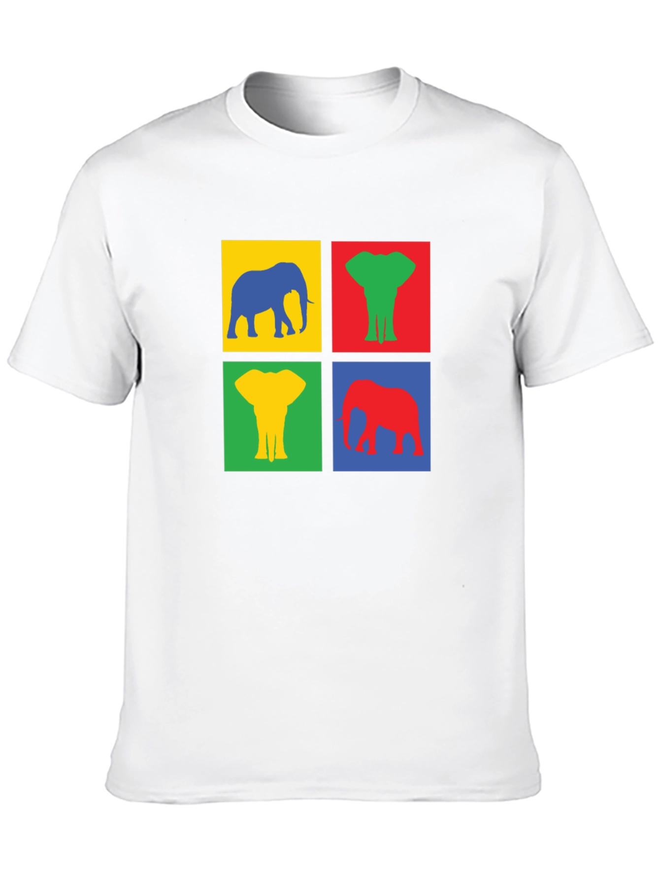 Black Colorful Elephant T-Shirt - Pop Art Tee view 10