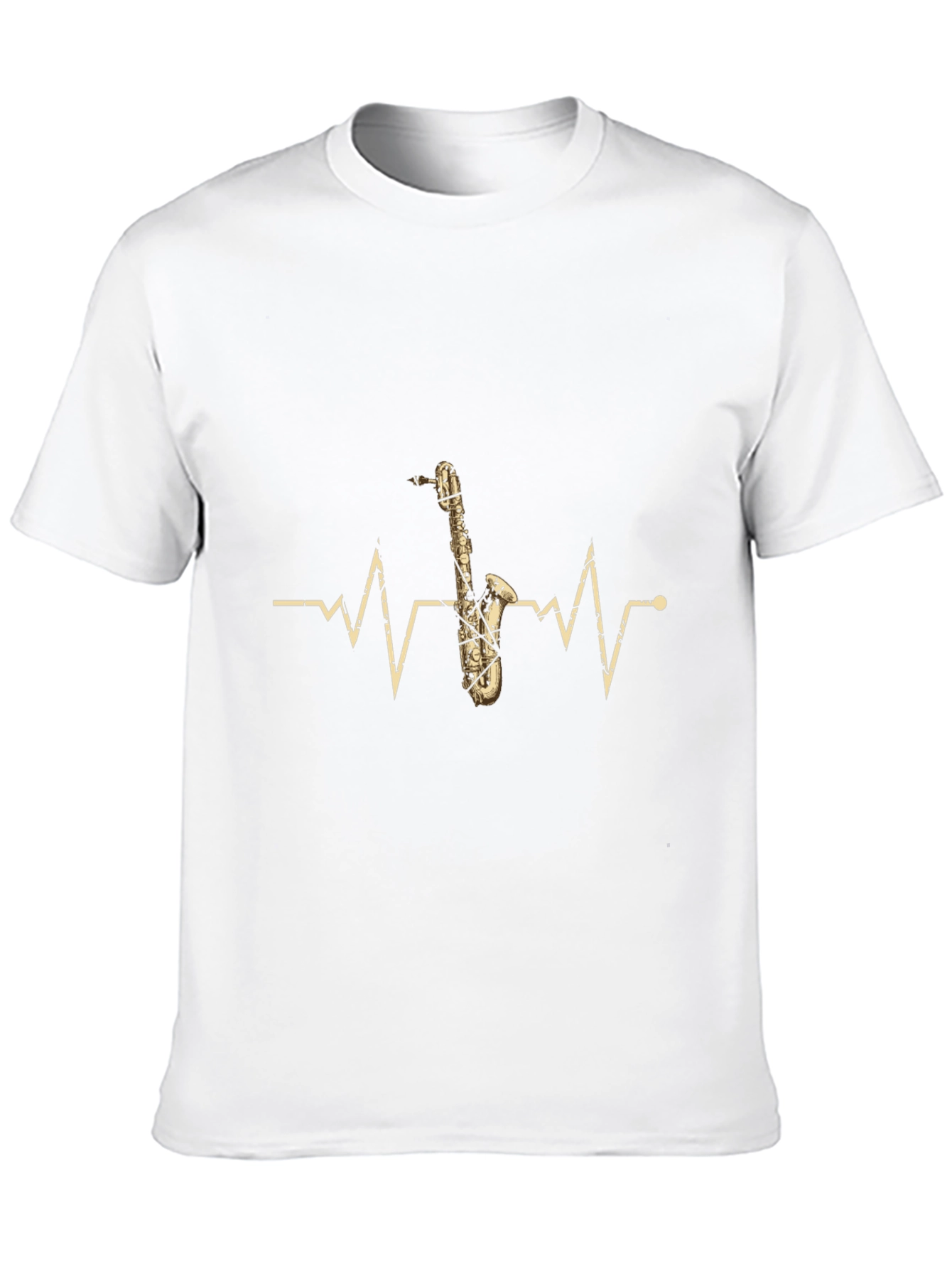 Black Saxophone Heartbeat Graphic T-Shirt - Music Lover Tee view 10