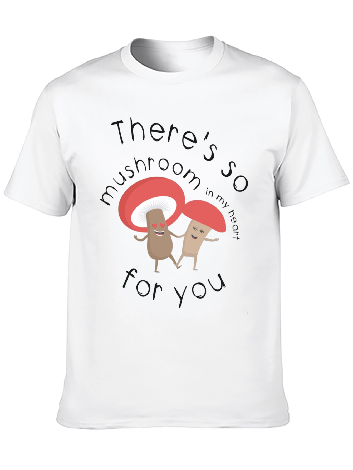 Black Cute Mushroom Lover's Black T-Shirt view 10