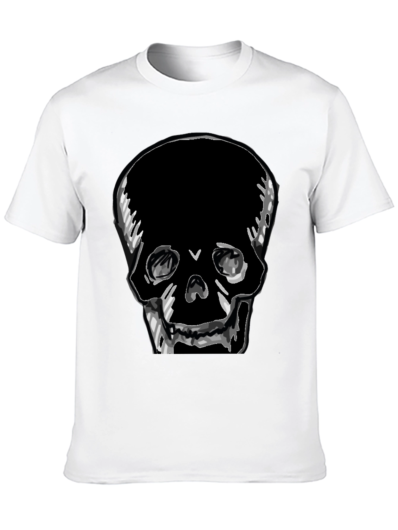 Black Skull Graphic Tee - Men's Black T-Shirt view 10