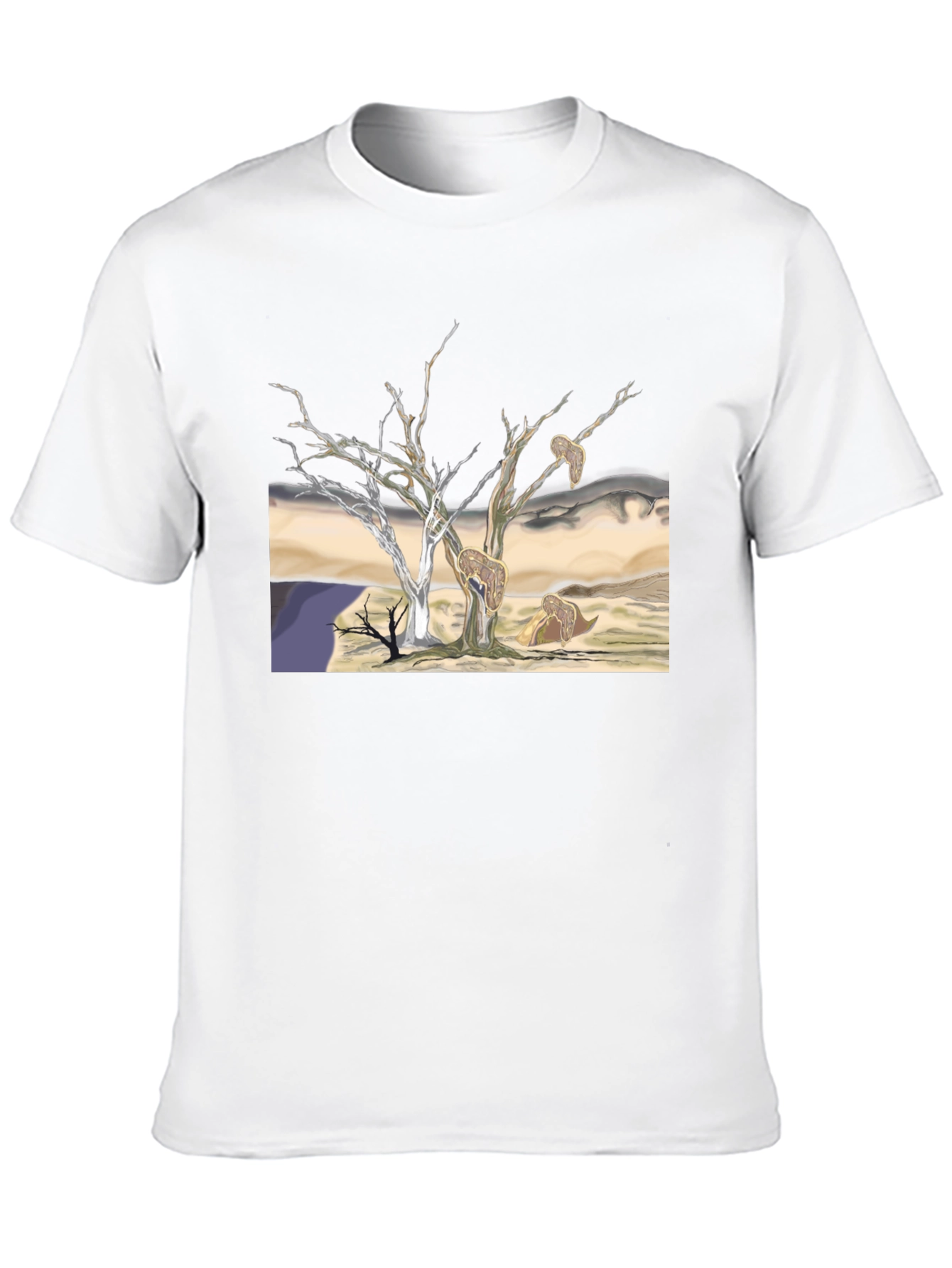 Black Unique Graphic Tee - Surreal Desert Landscape view 10