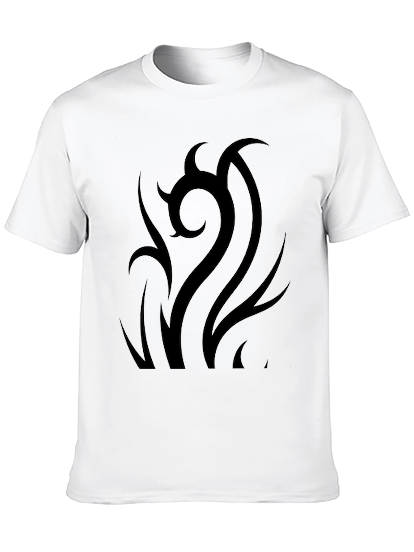 Black Men's Black Tribal Graphic Tee - Casual Style view 10