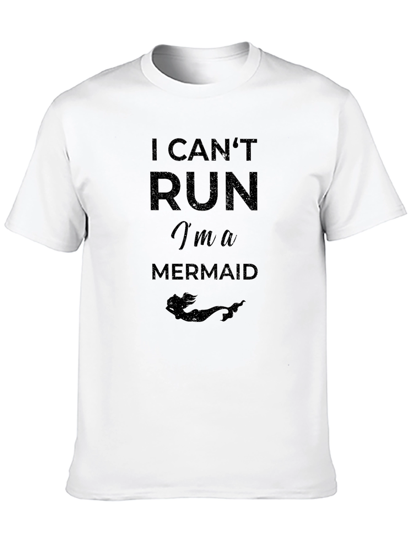 Black I Can't Run I'm a Mermaid Graphic T-Shirt view 10