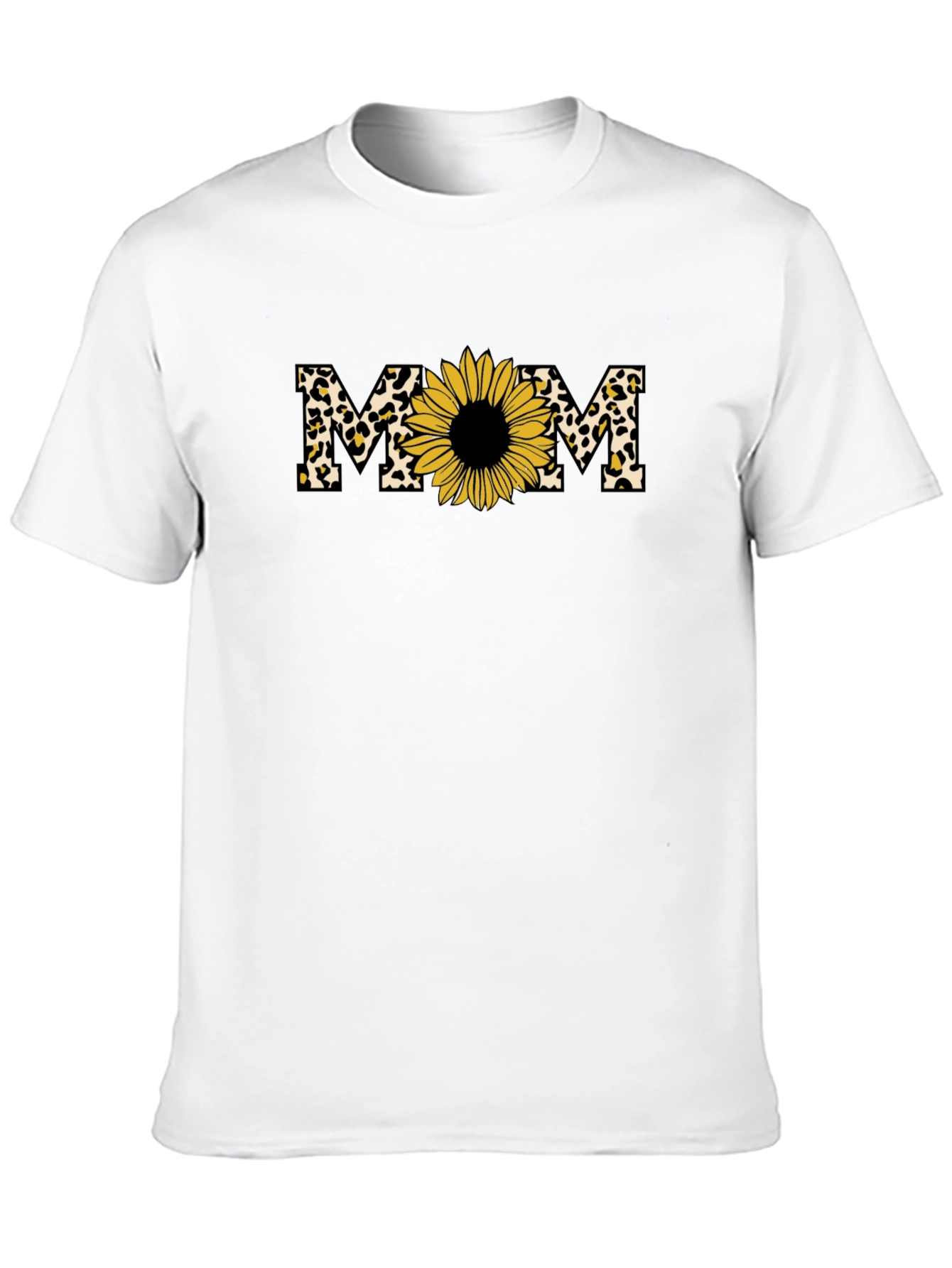 Black Mom Sunflower Leopard Print T-Shirt view 10