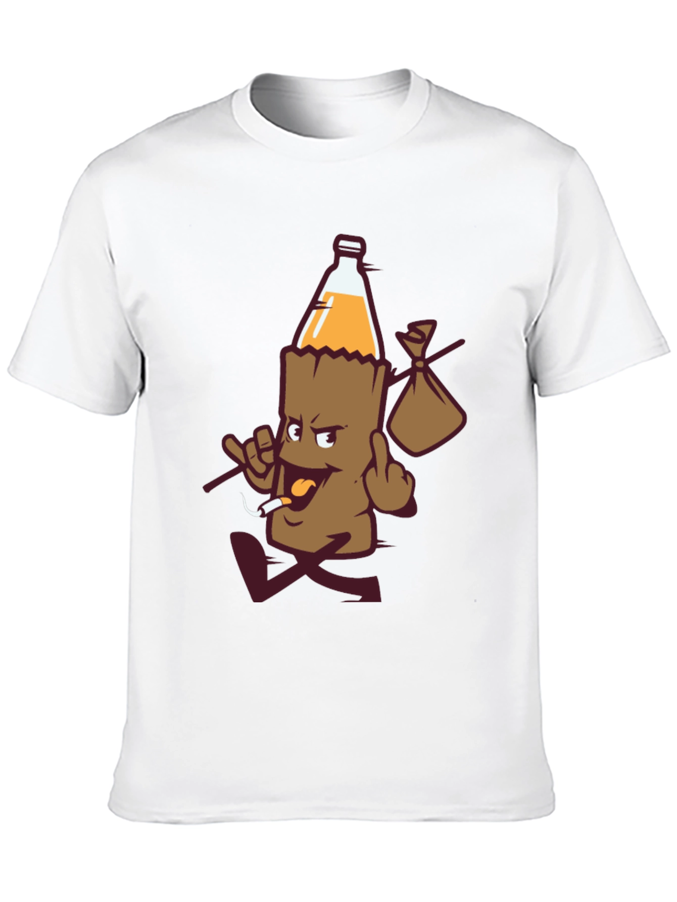 Black Novelty Cartoon Beer Bottle T-Shirt view 10