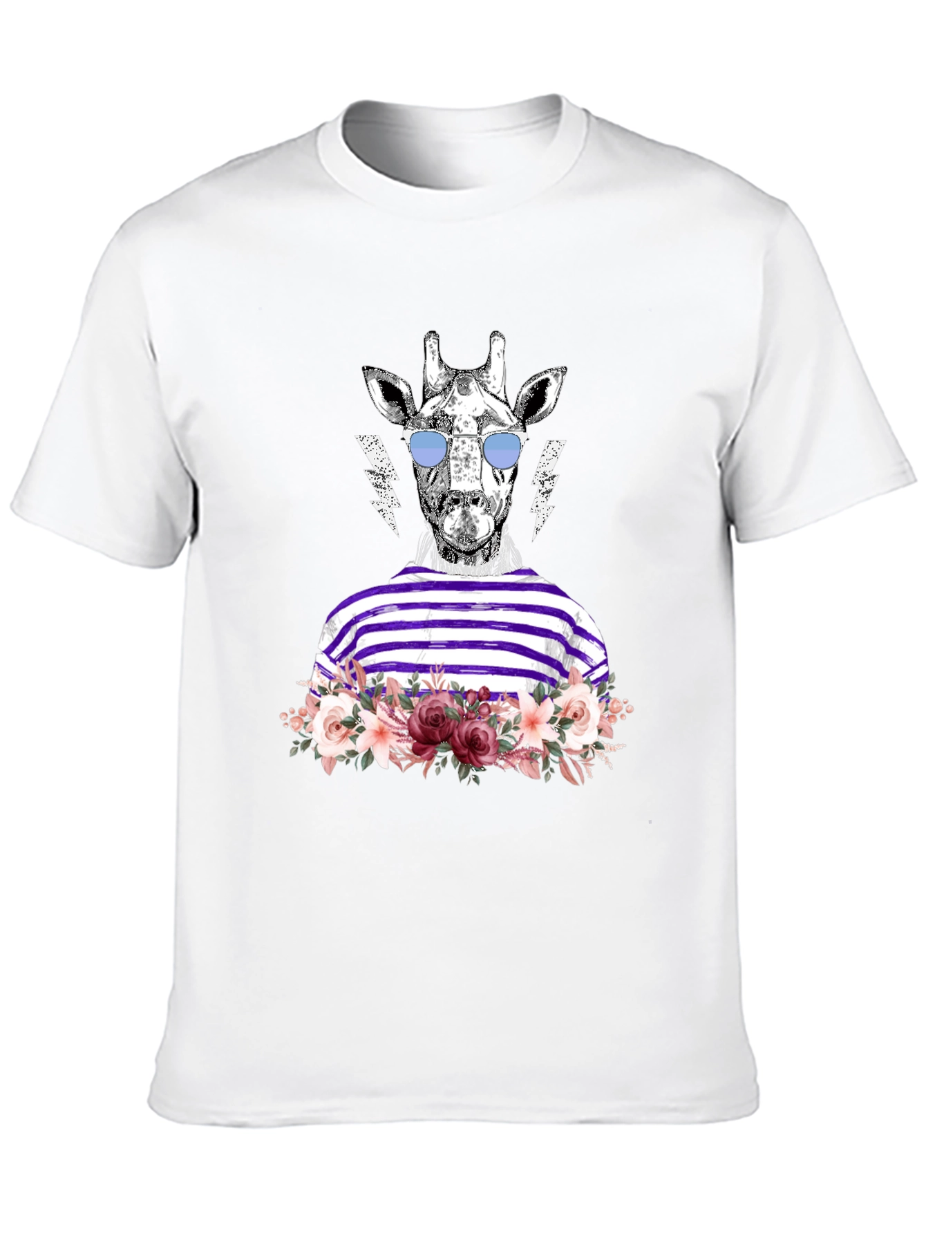 Black Giraffe in Shades Graphic T-Shirt view 10