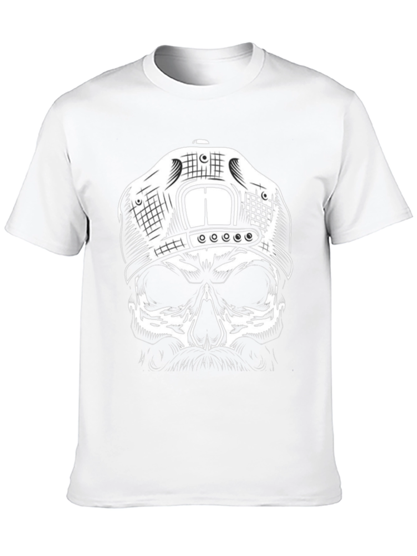 Black Skull with Cap Graphic T-Shirt - Black view 10