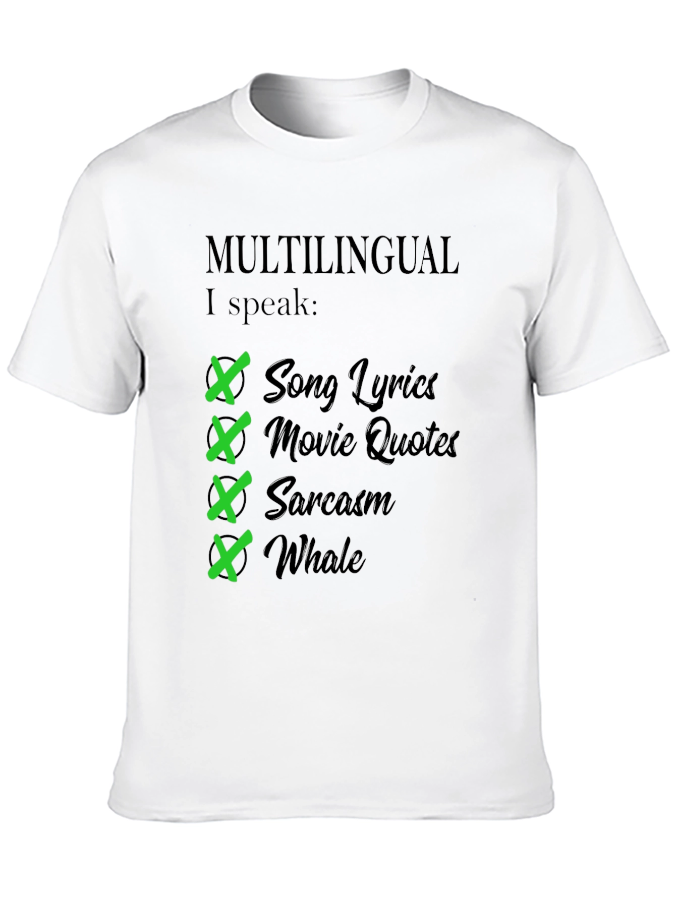 Black Multilingual I Speak T-Shirt - Humorous Gift view 10