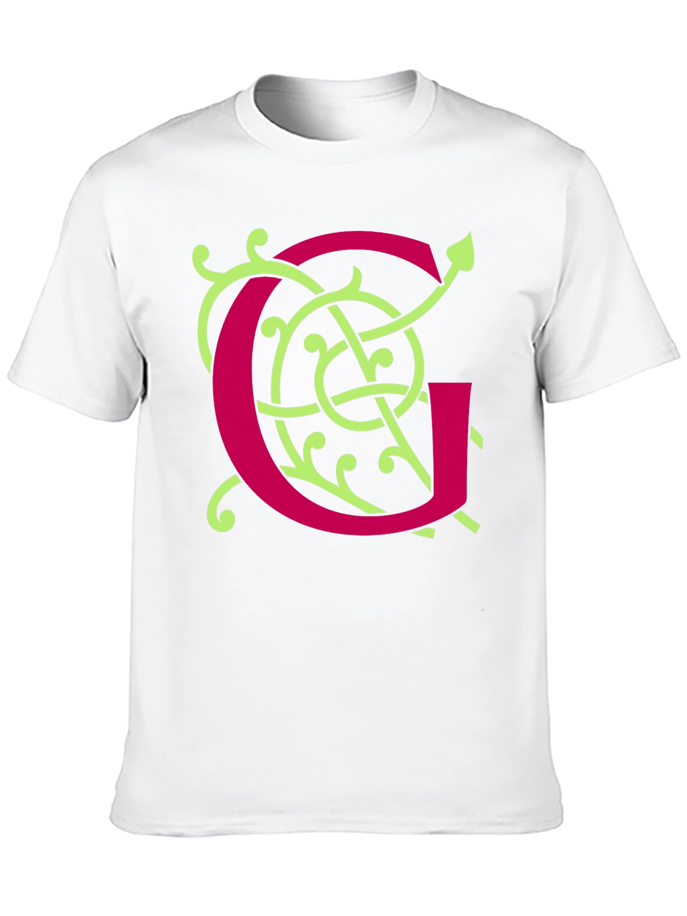 Black Ornamental Initial 'G' Black T-Shirt view 10