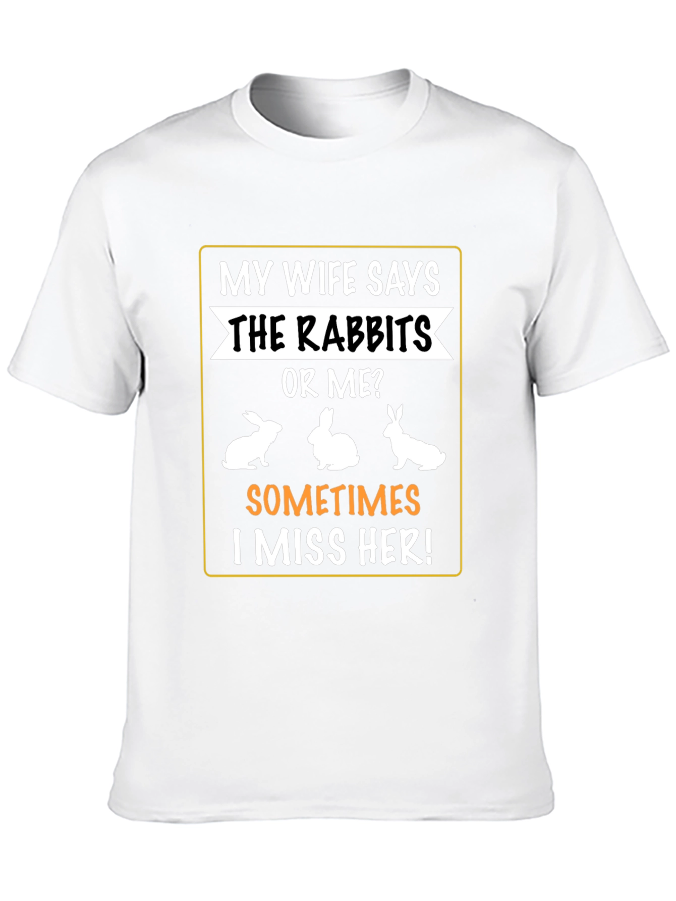 Black Rabbit Humor T-Shirt - Wife vs Rabbits! view 10