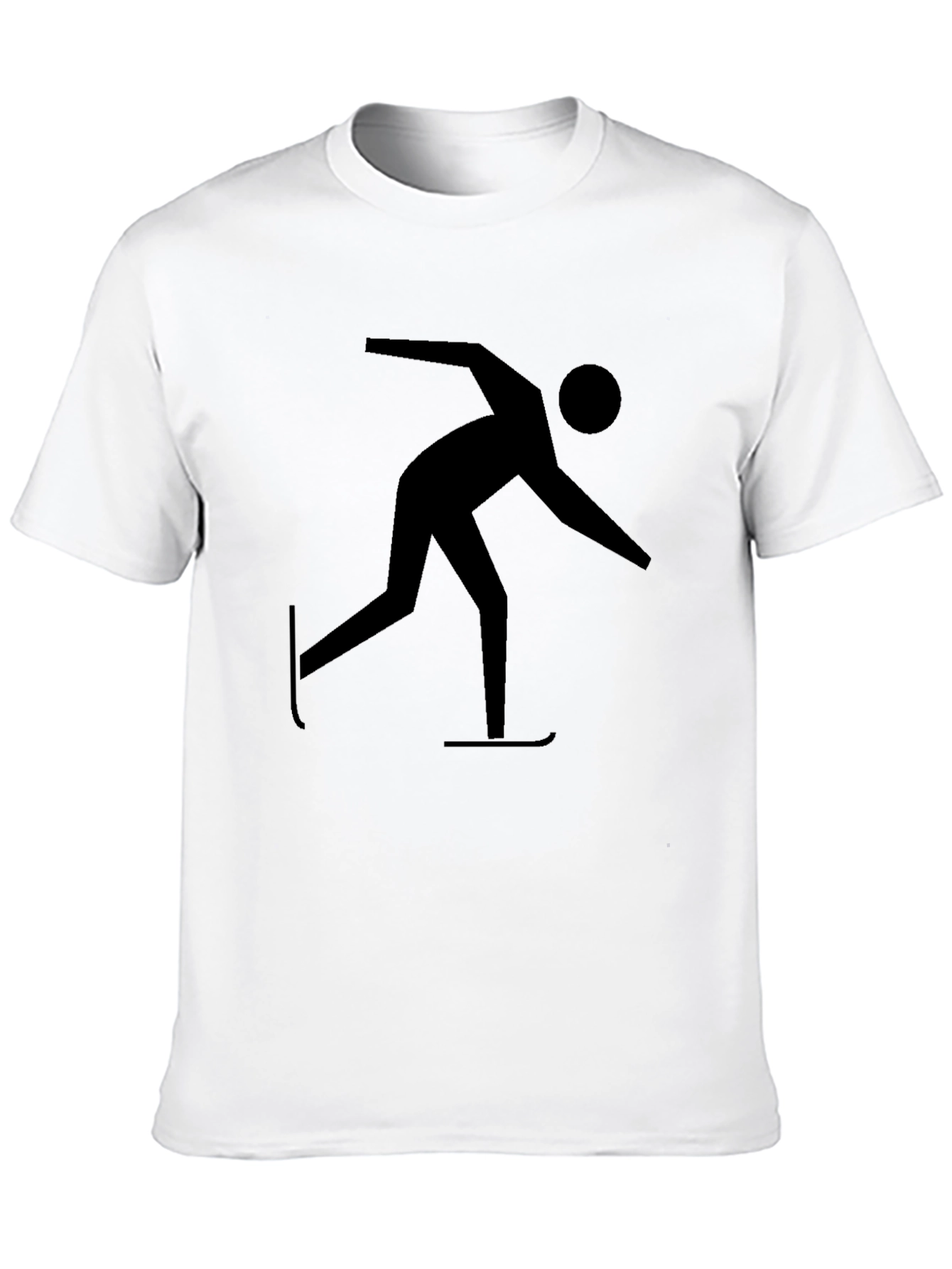 Black Speed Skating Graphic Tee - Black Cotton Blend view 10