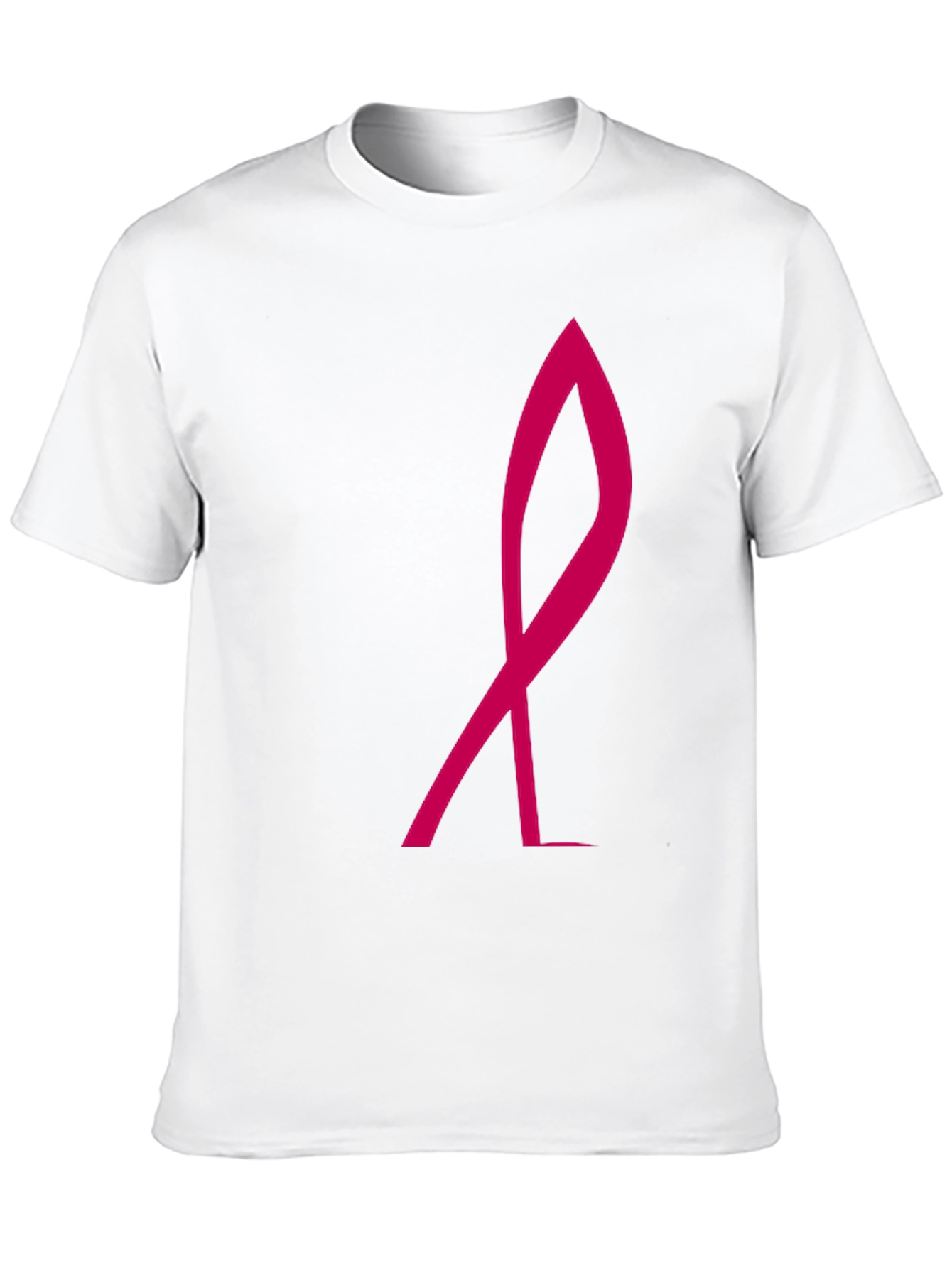 Black Stylish Black Tee with Pink Ribbon Graphic view 10