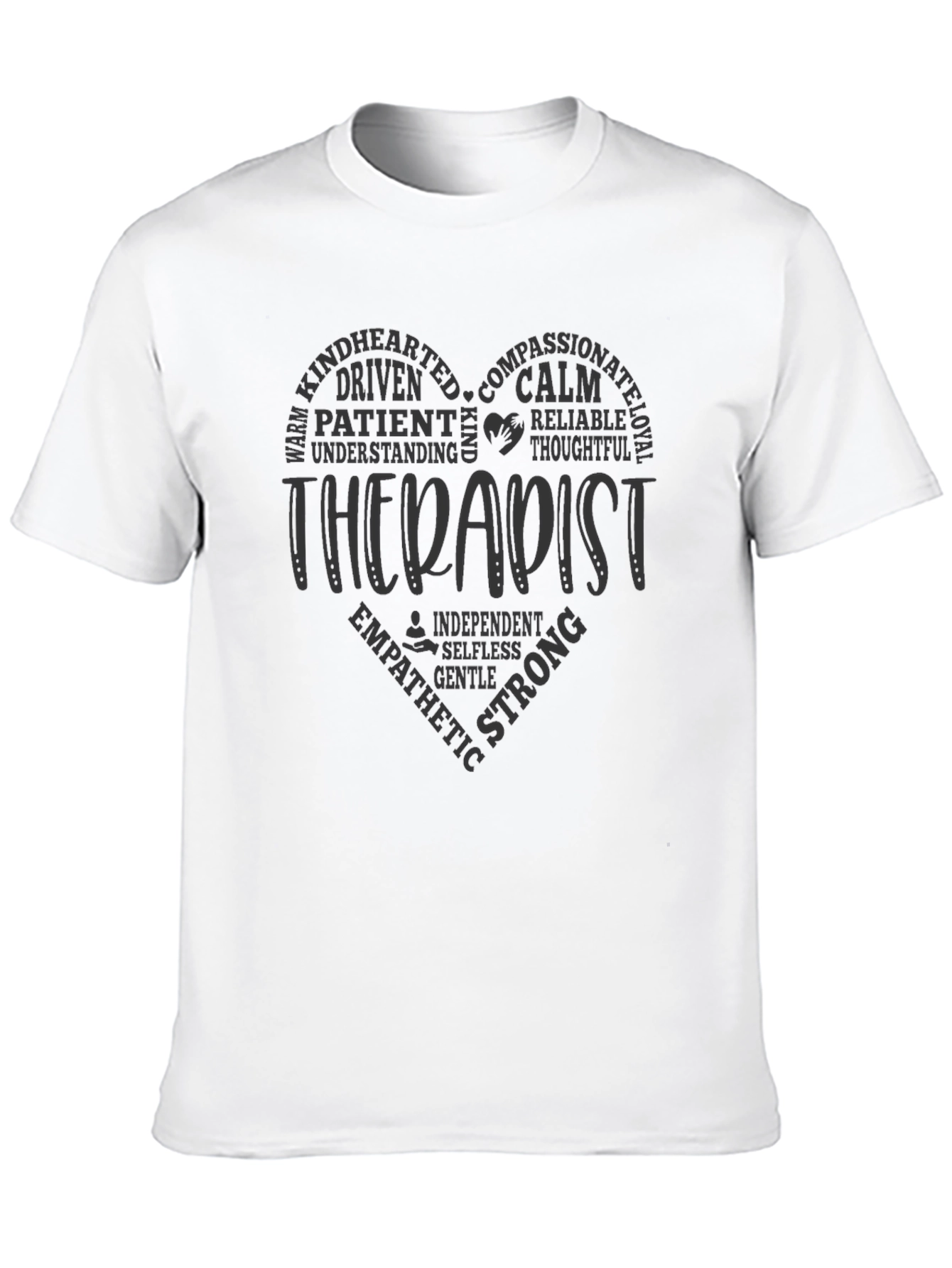 Black Therapist Heart Word T-Shirt - Unisex view 10