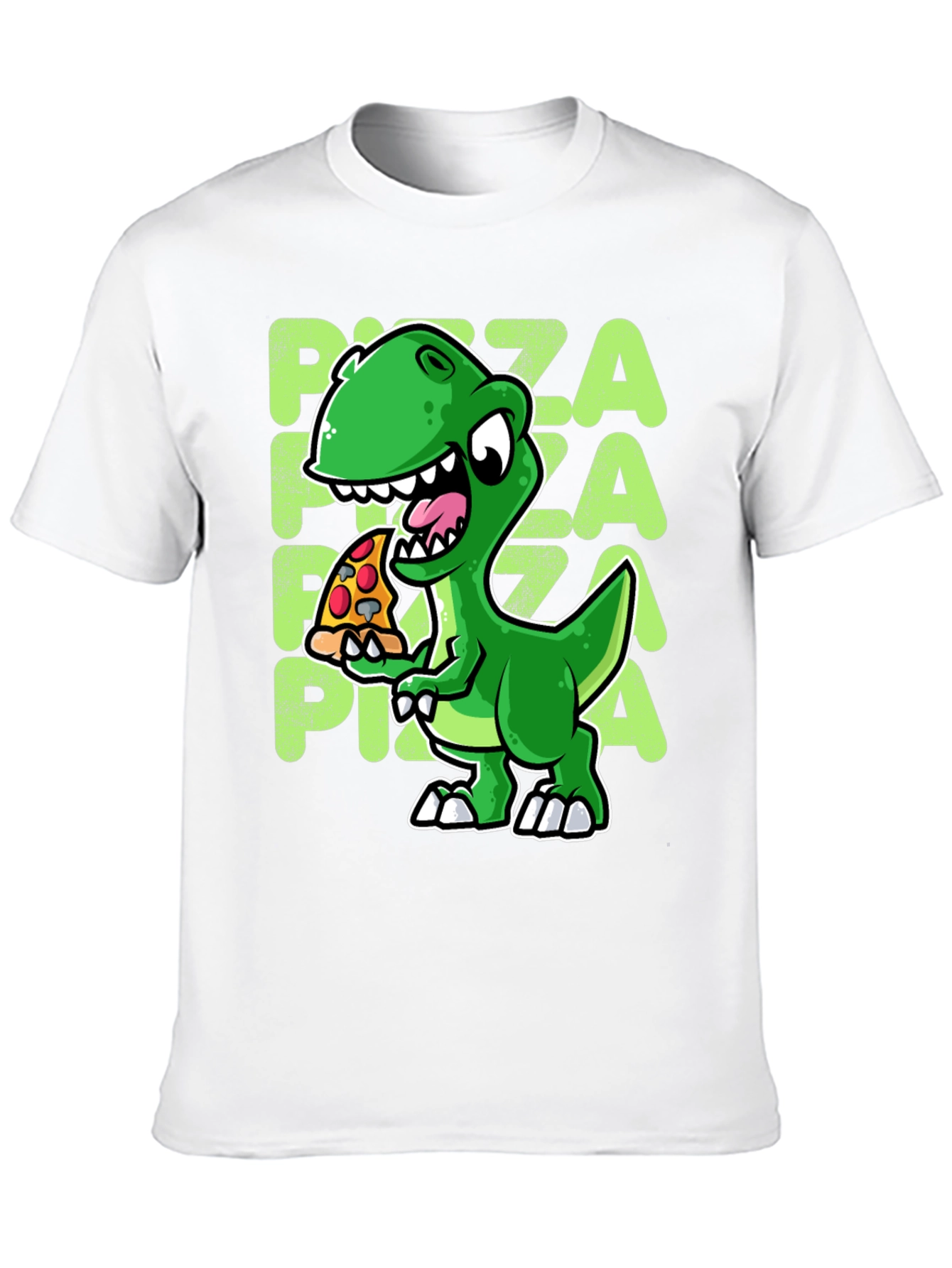 Black Dino Pizza T-Shirt - Cute Cartoon Design view 10
