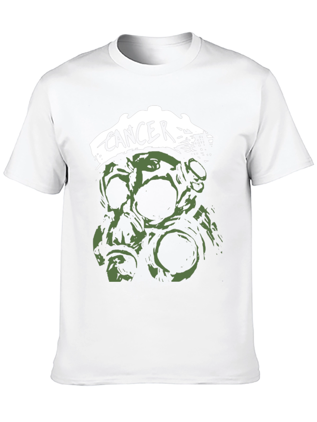 Black Cancer Band T-Shirt - Skull & Gas Mask Graphic view 10