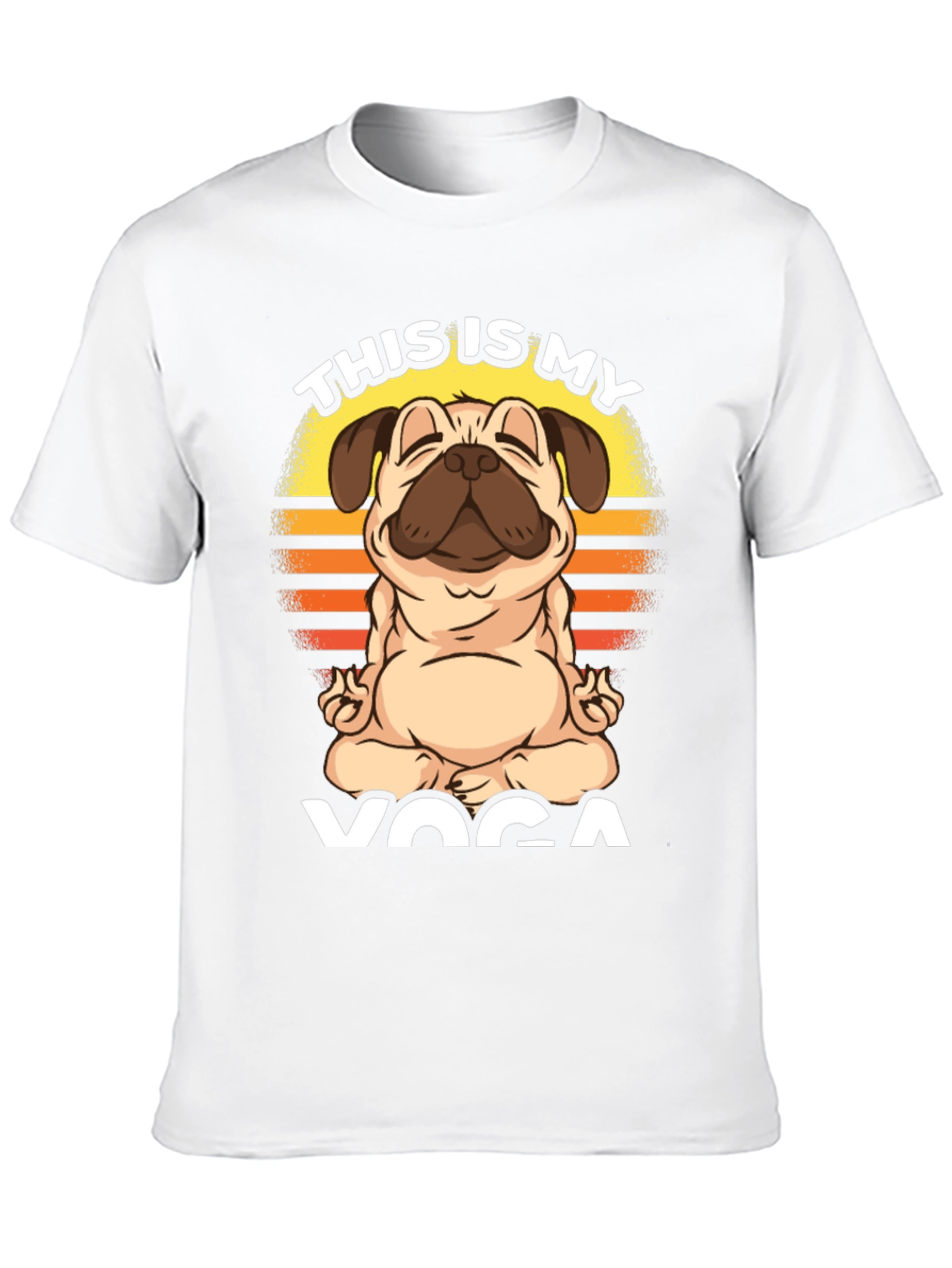 Black Pug Yoga T-Shirt - This is My Yoga view 10