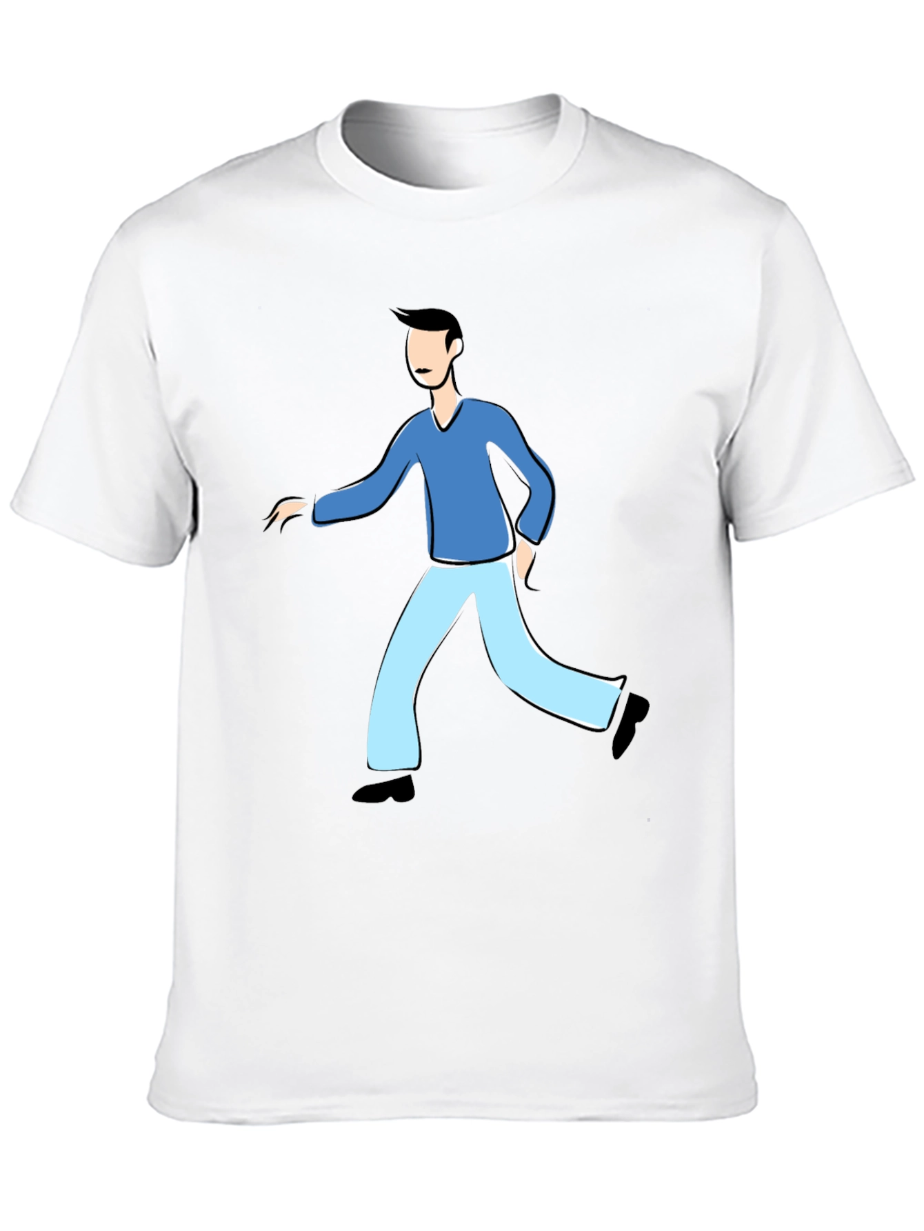 Black Black Cartoon Man T-Shirt view 10