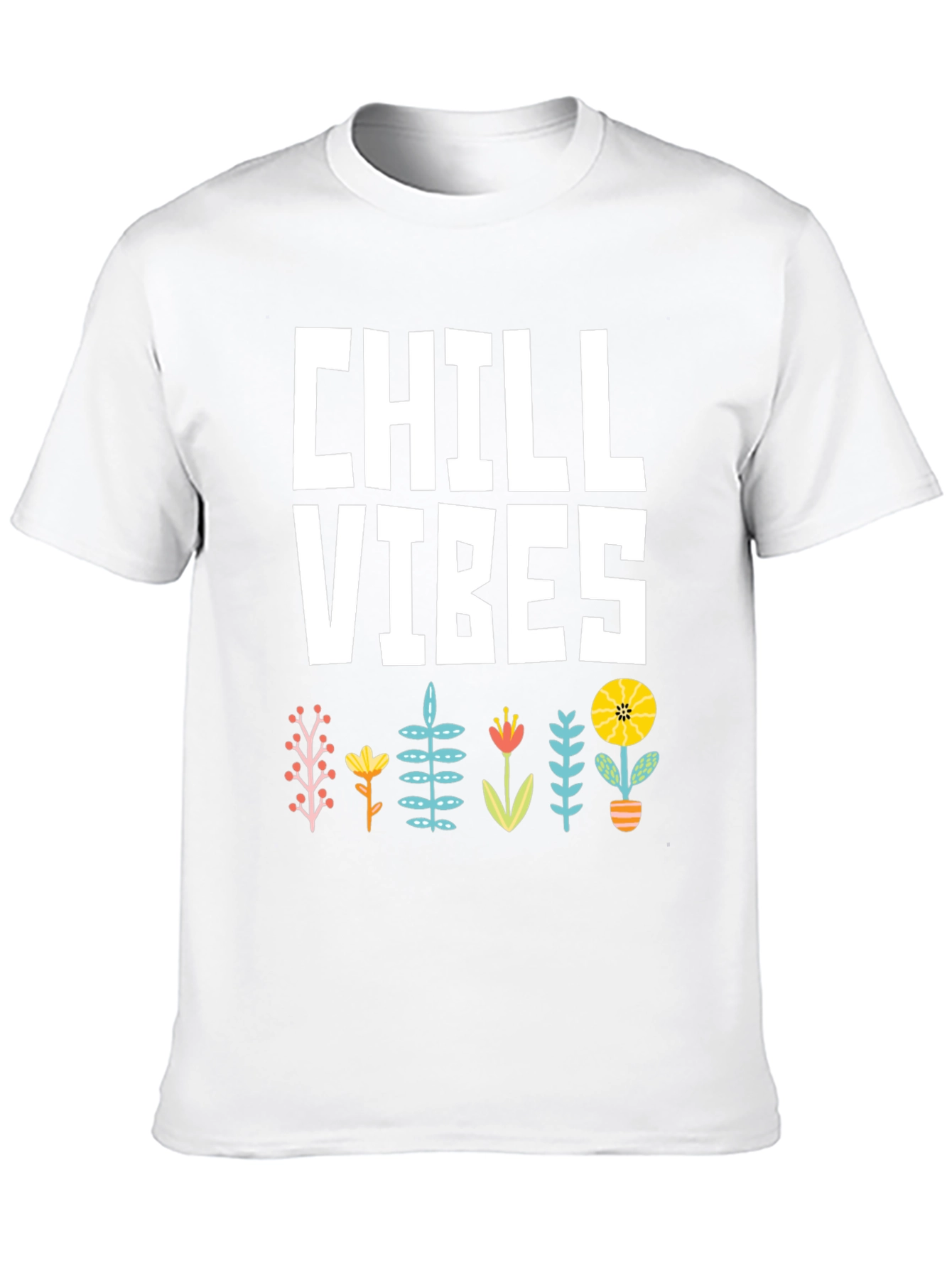 Black Chill Vibes Graphic T-Shirt - Black, Floral Design view 10