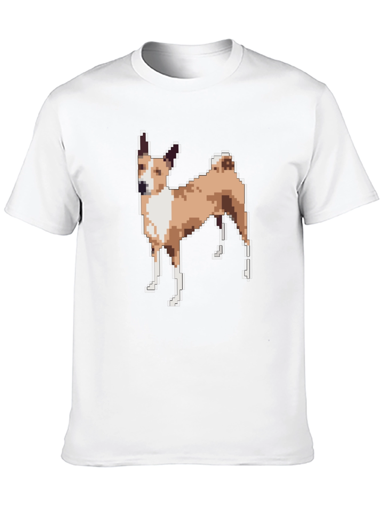 Black Pixelated Dog Graphic Tee - Black Unisex T-Shirt view 10