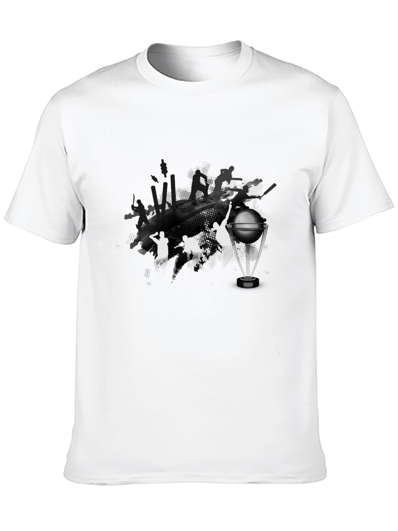 Black Cricket World Cup Graphic Tee - Black Cotton T-Shirt view 10