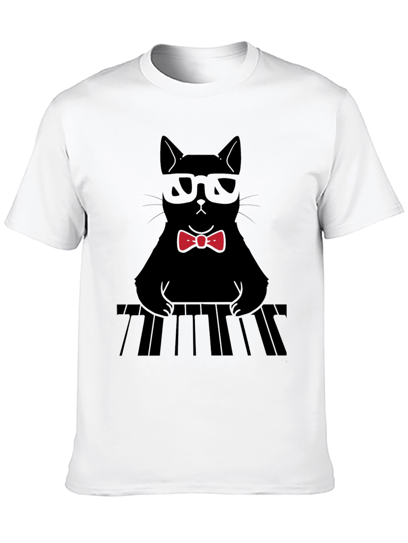 Black Cool Cat Musician T-Shirt view 10