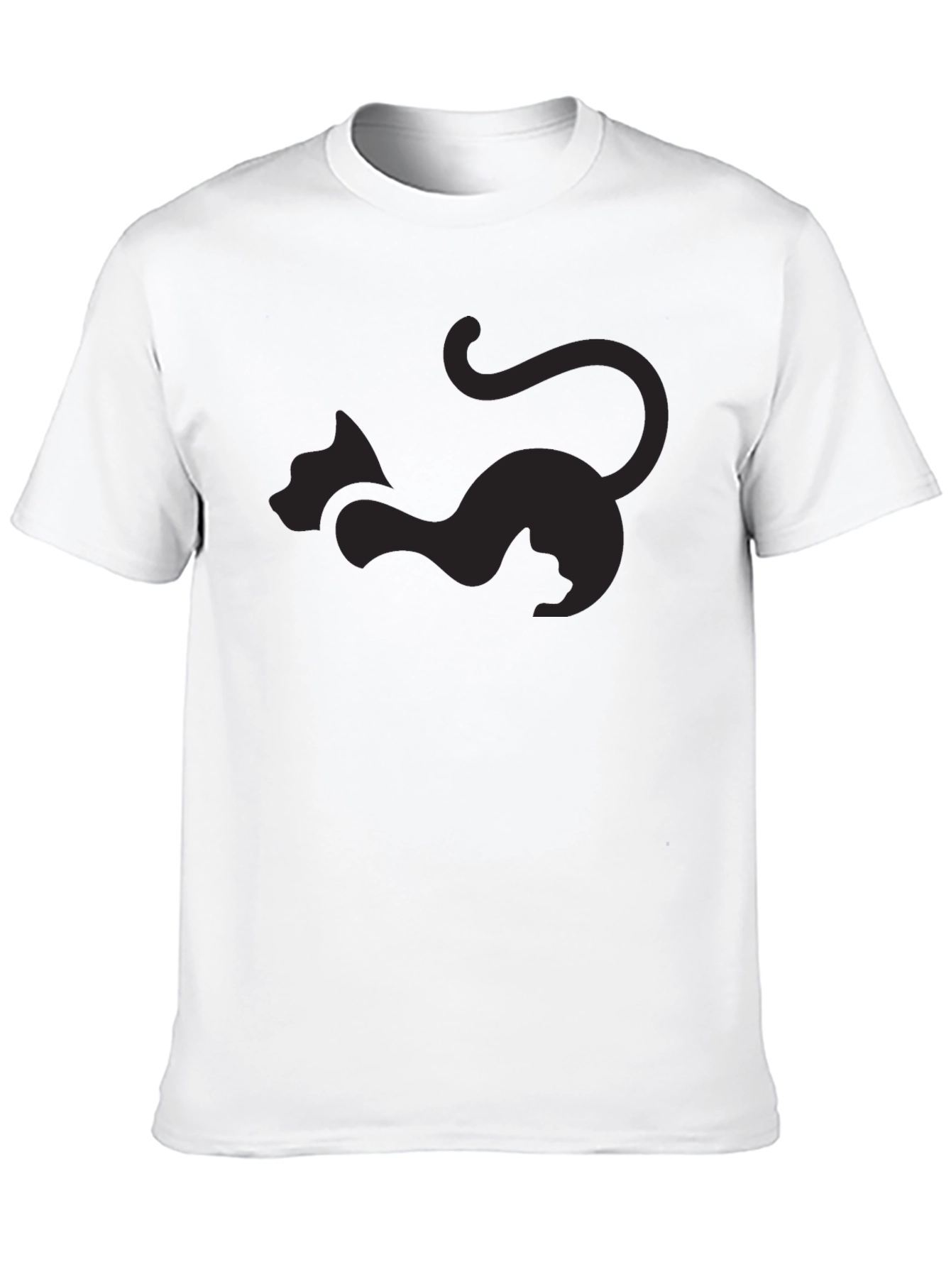 Black Black Cat Silhouette T-Shirt - Sleek and Stylish Design view 10