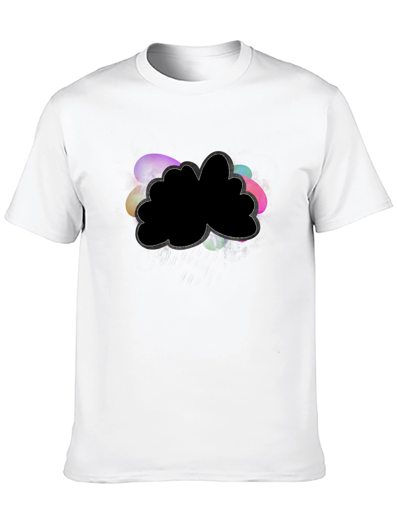 Black Unique Graphic Tee - Abstract Cloud Design view 10