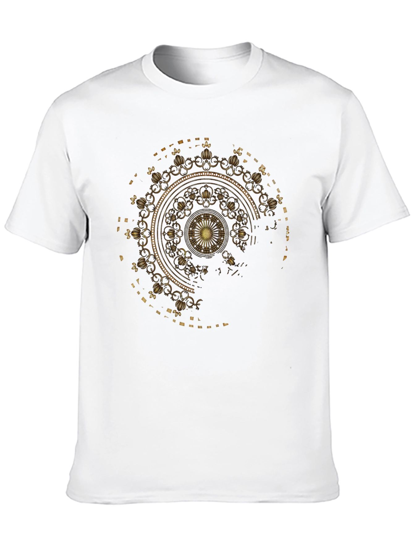 Black Gold Mandala Graphic Black T-Shirt view 10