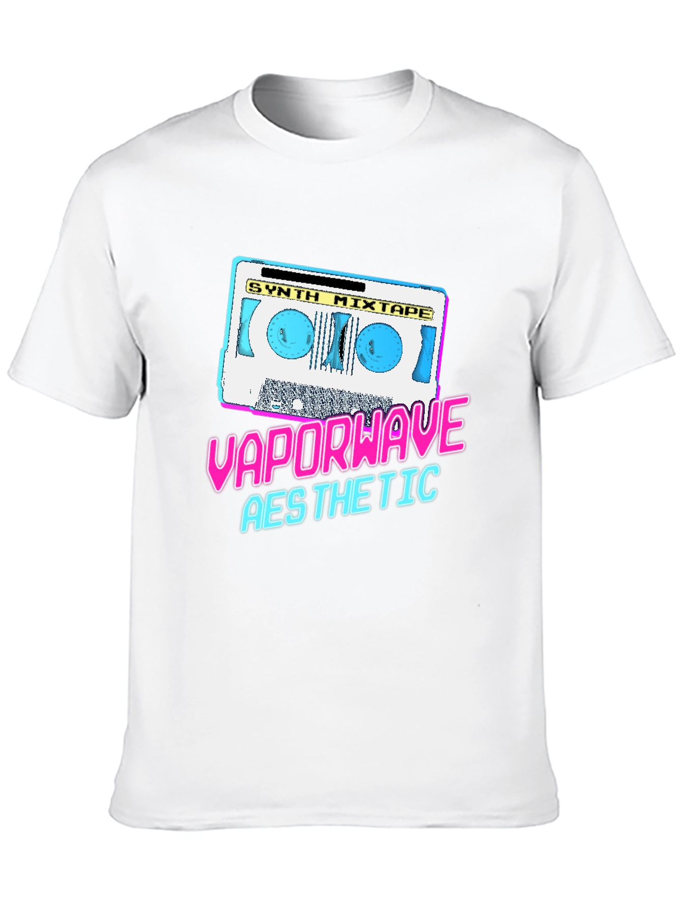 Black Vaporwave Aesthetic Synth Mixtape T-Shirt view 10