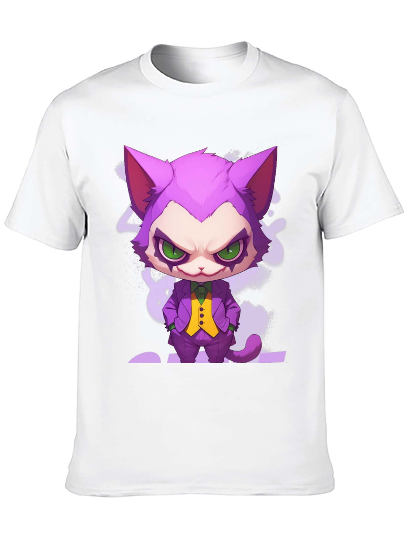 Black Cat Joker Graphic T-Shirt - Unique Design view 10
