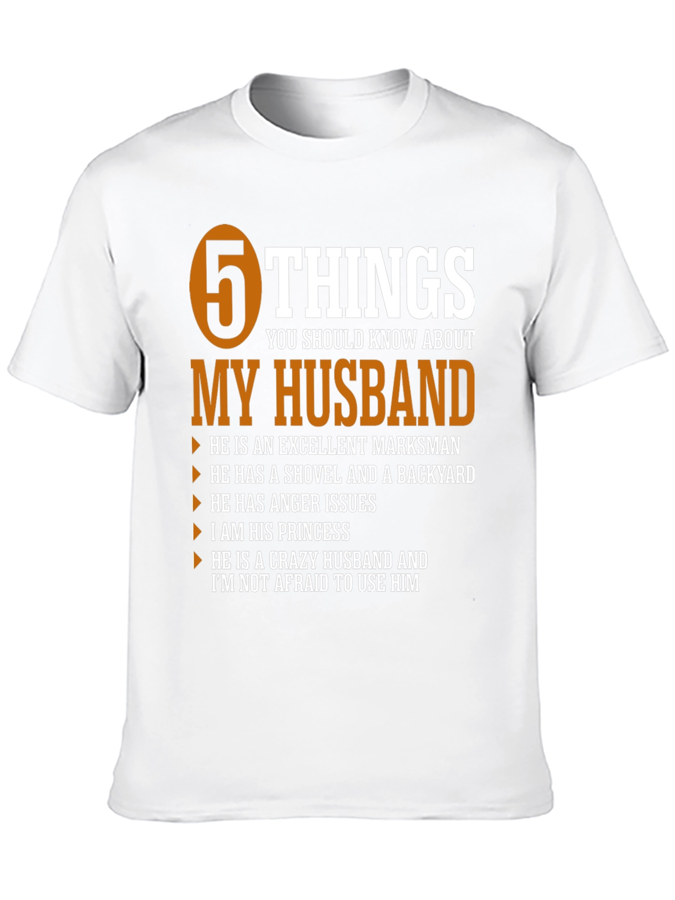 Black 5 Things My Husband T-Shirt view 10